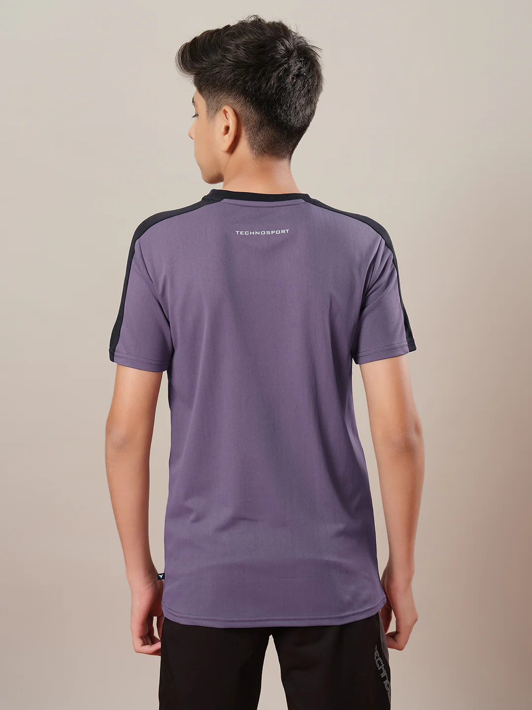 Boys Printed Slim Fit Round Neck Sports T-shirt with TECHNO DRY - Image 3