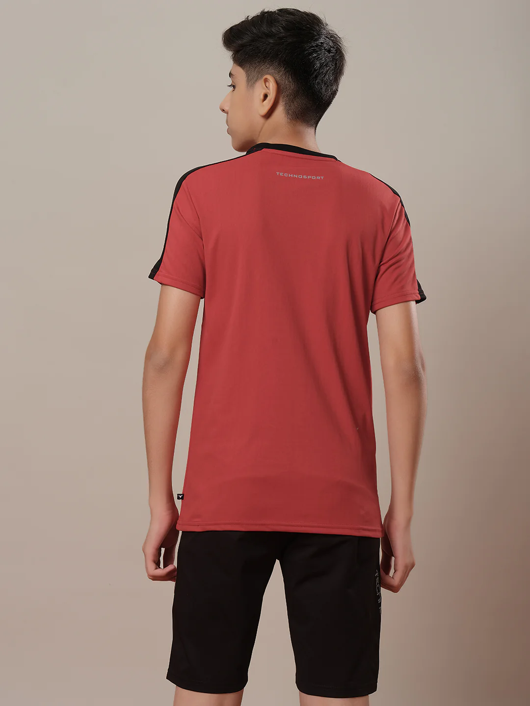 Boys Printed Slim Fit Round Neck Sports T-shirt with TECHNO DRY - Image 3