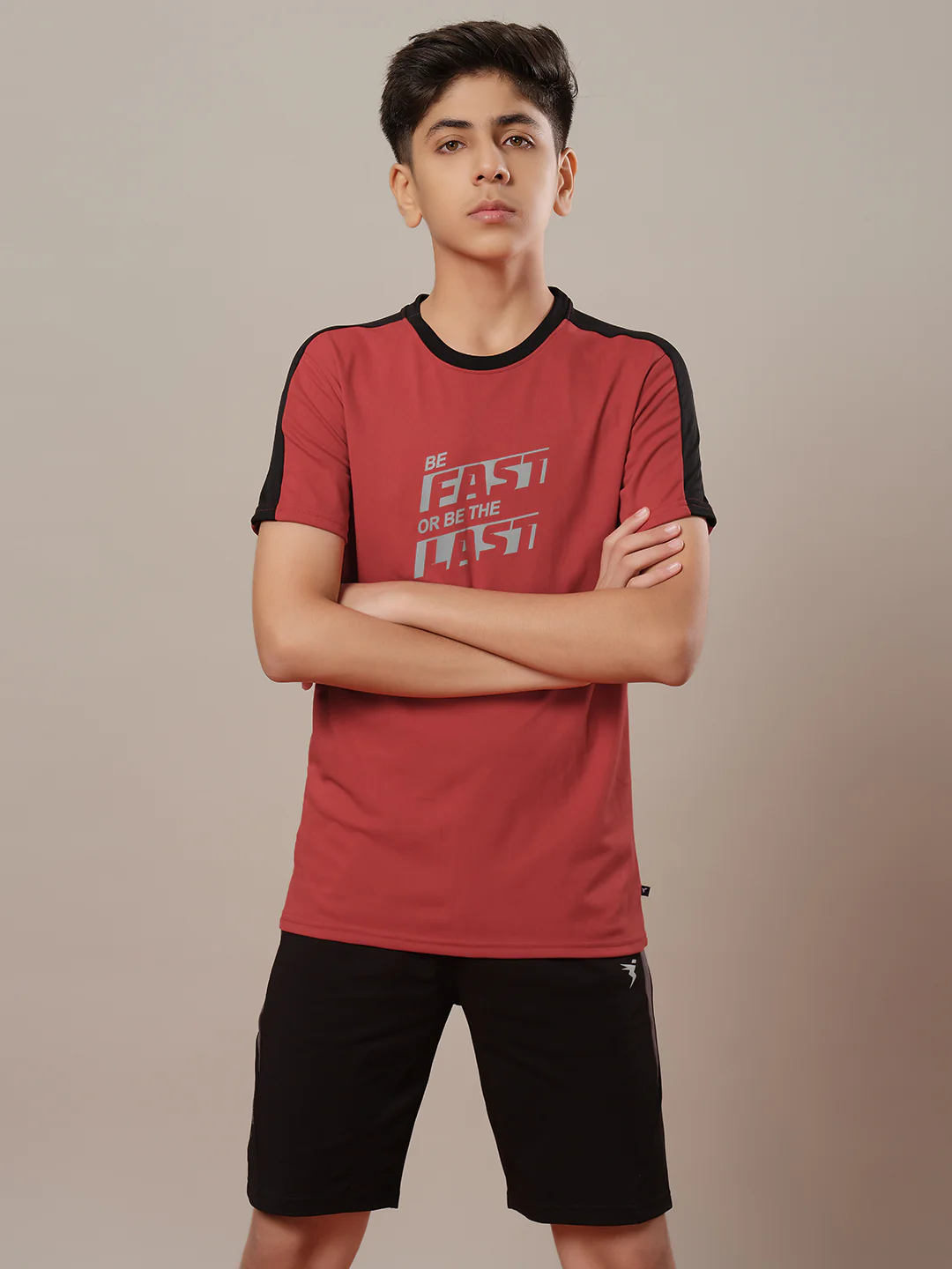 Boys Printed Slim Fit Round Neck Sports T-shirt with TECHNO DRY - Image 5