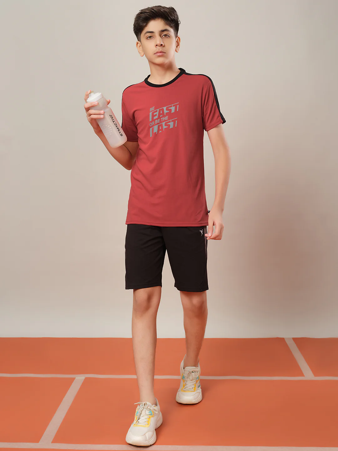 Boys Printed Slim Fit Round Neck Sports T-shirt with TECHNO DRY - Image 6