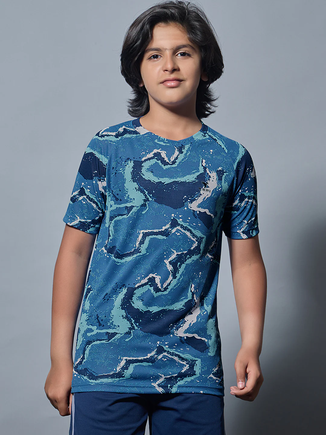 Boys Printed Slim Fit Round Neck Sports T-shirt with TECHNOCOOL+ - Image 2