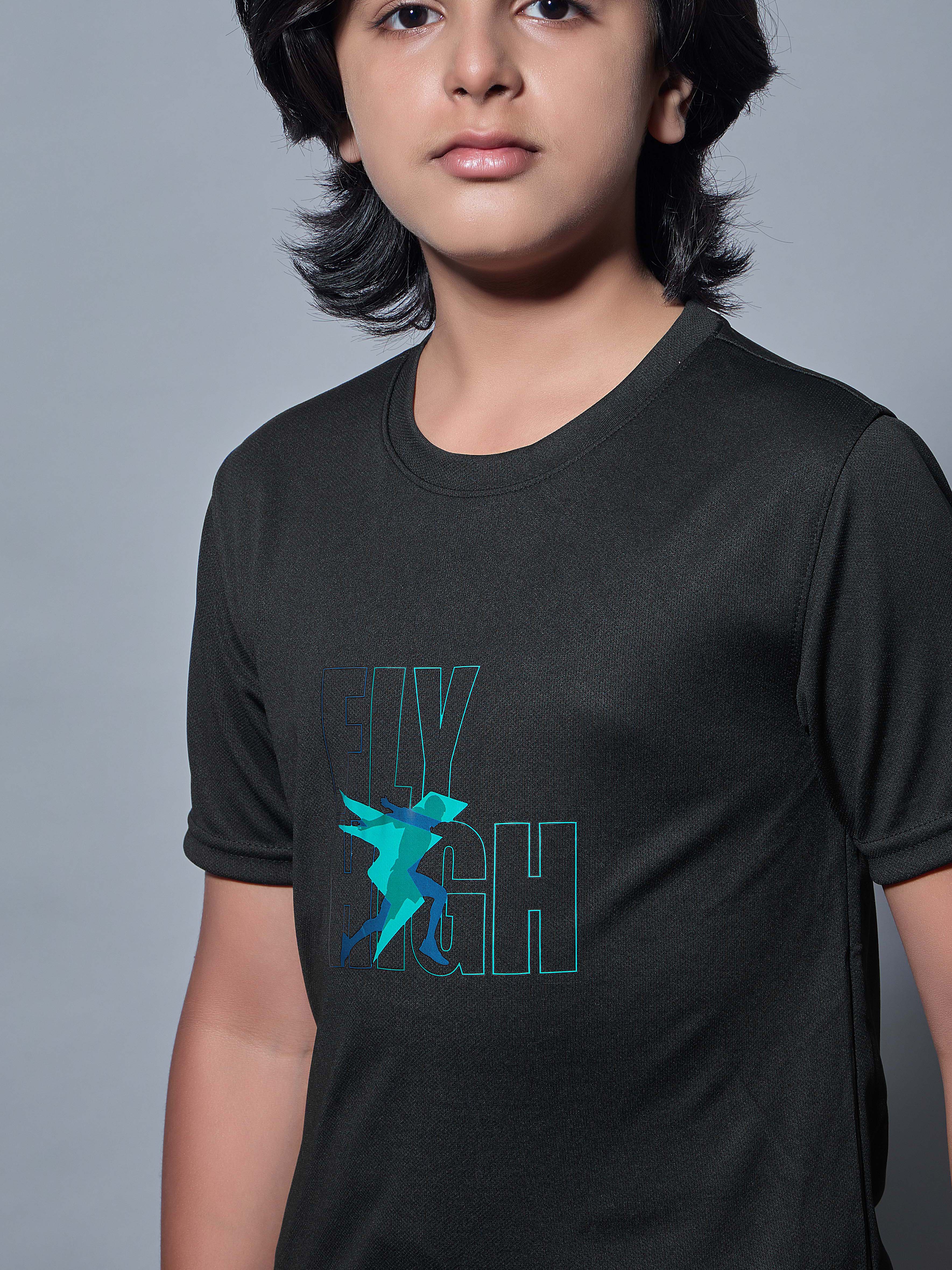 Boys Printed Slim Fit Round Neck Sports T-shirt with TECHNOCOOL+ - Image 5