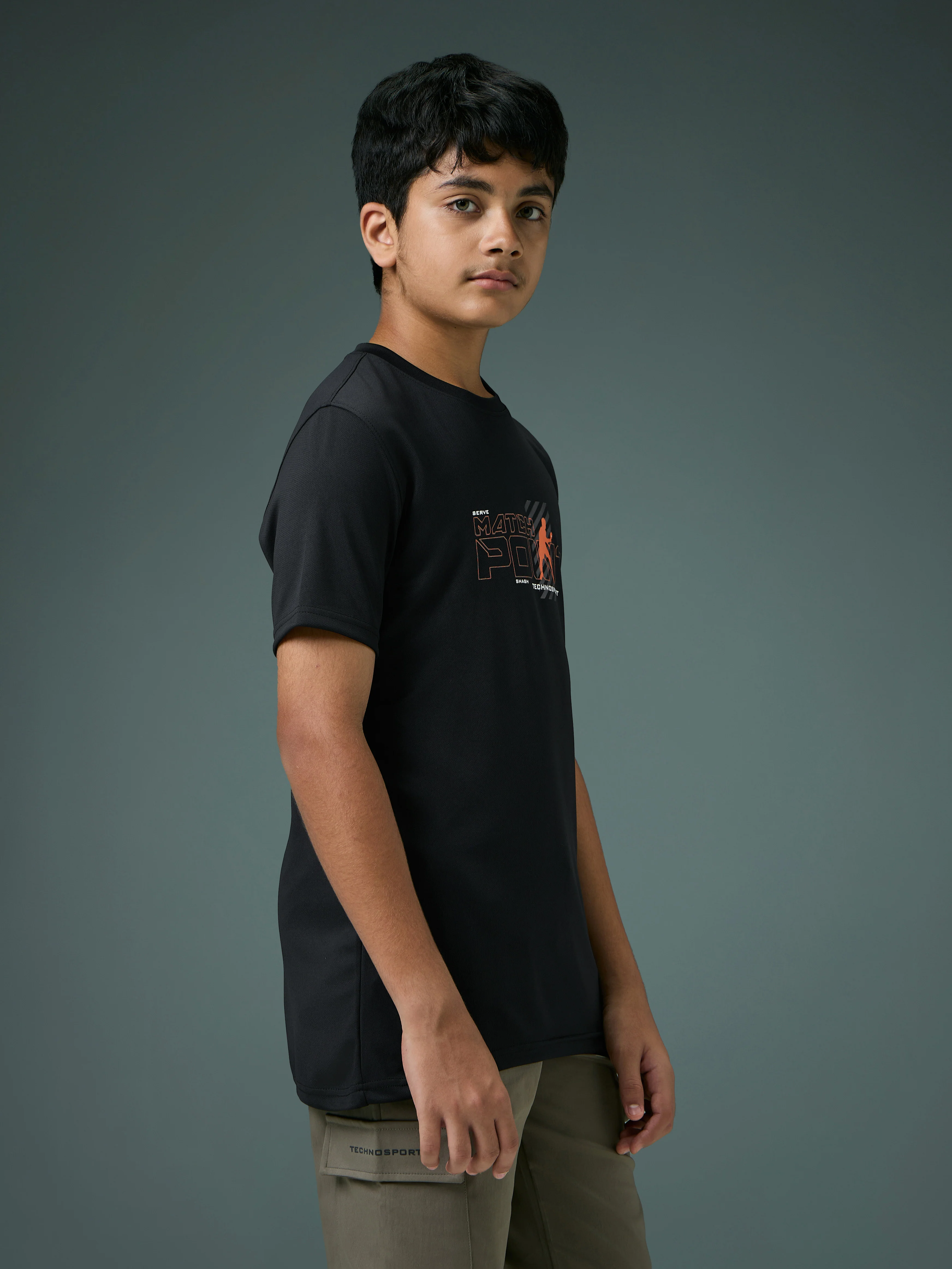 Boys Printed Slim Fit Round Neck Sports T-shirt with TECHNOCOOL+ - Image 4