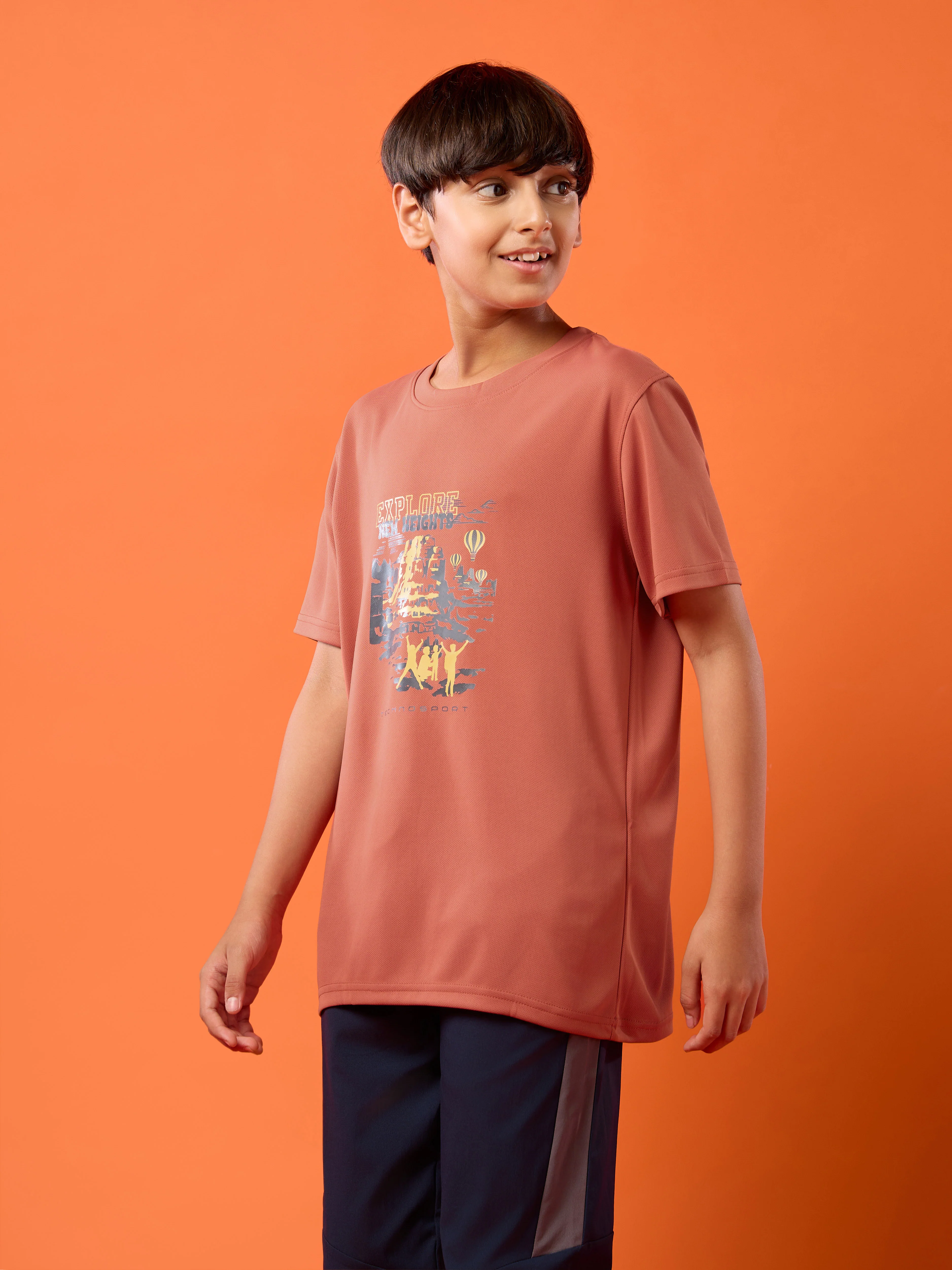 Boys Printed Slim Fit Round Neck Sports T-shirt with TECHNOCOOL+ - Image 4
