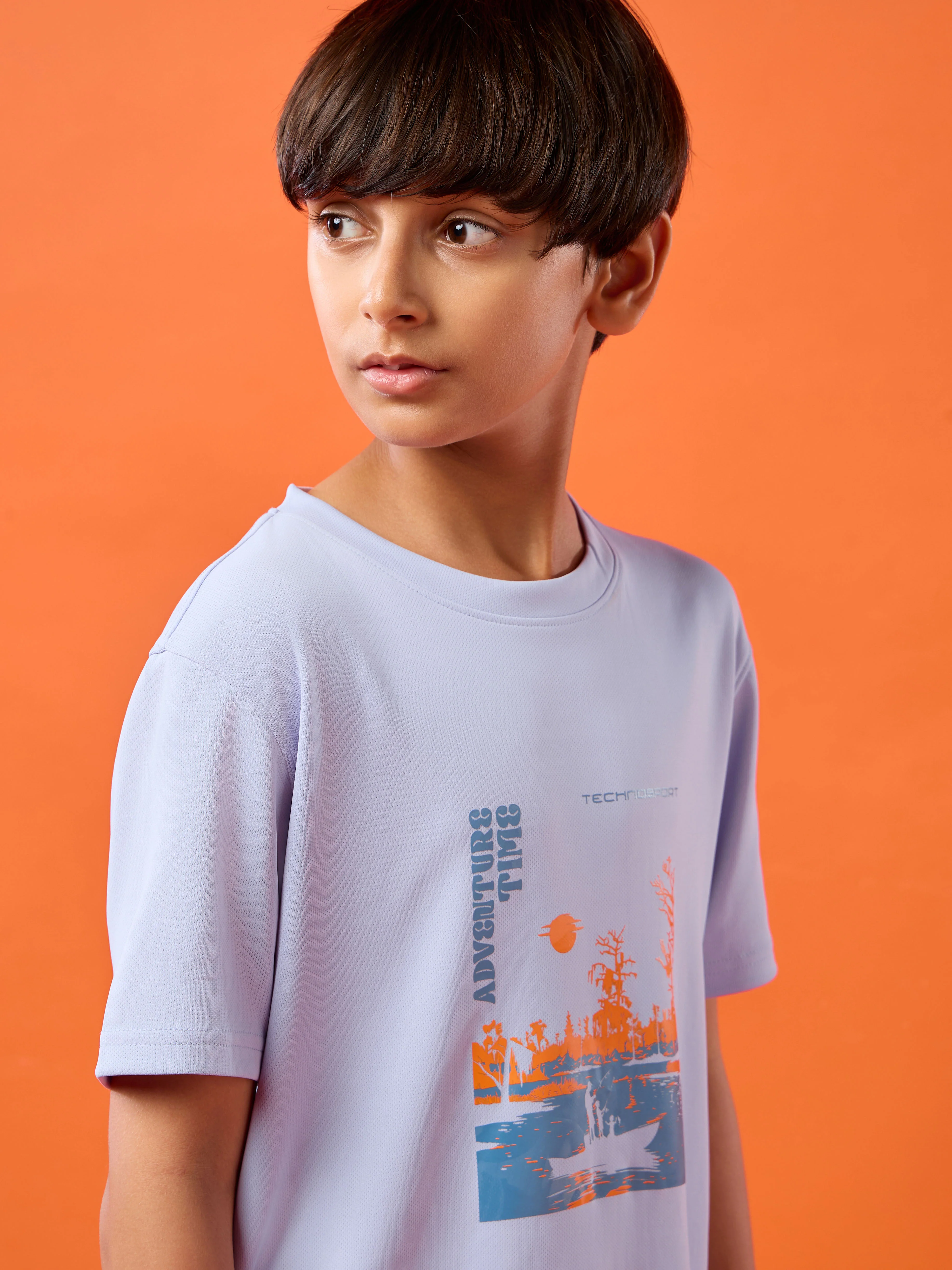 Boys Printed Slim Fit Round Neck Sports T-shirt with TECHNOCOOL+ - Image 6