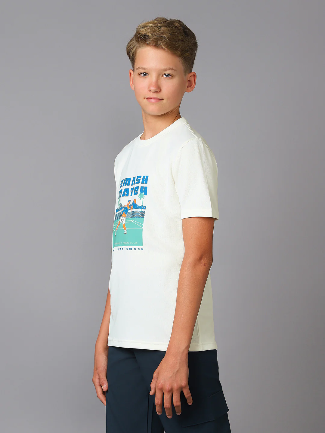 Boys Printed Slim Fit Round Neck Sports T-shirt with TECHNOCOOL+ - Image 4