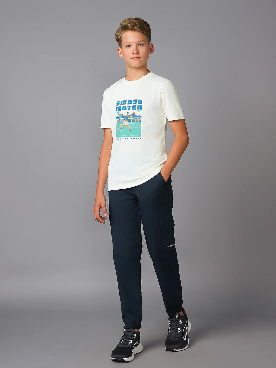 Boys Printed Slim Fit Round Neck Sports T-shirt with TECHNOCOOL+ - Image 5