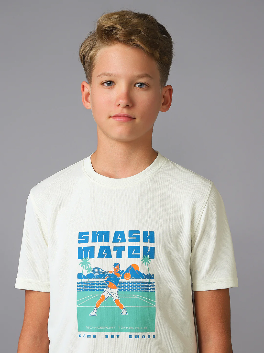 Boys Printed Slim Fit Round Neck Sports T-shirt with TECHNOCOOL+ - Image 6