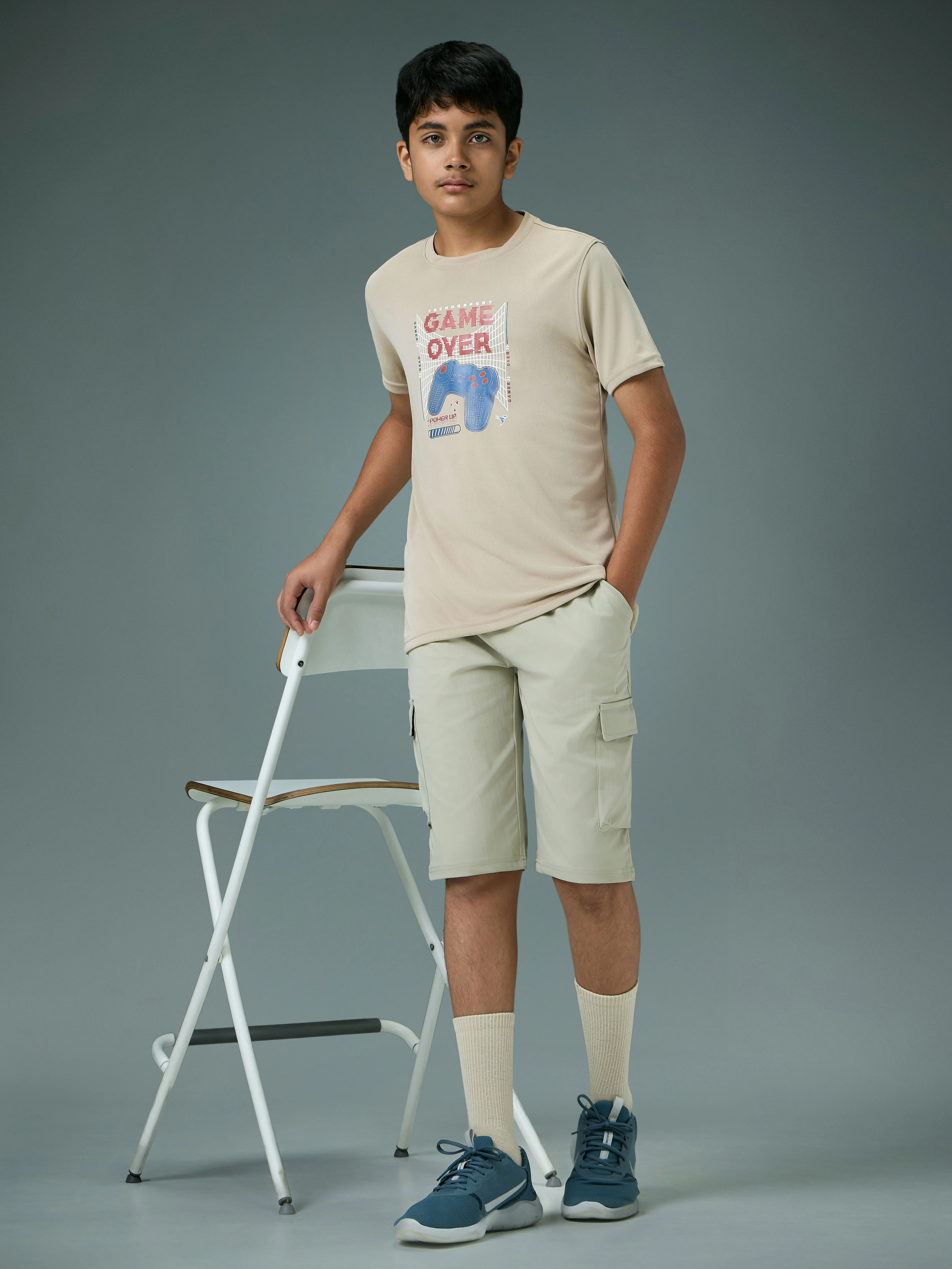 Boys Printed Slim Fit Round Neck Sports T-shirt with TECHNOCOOL+ - Image 5