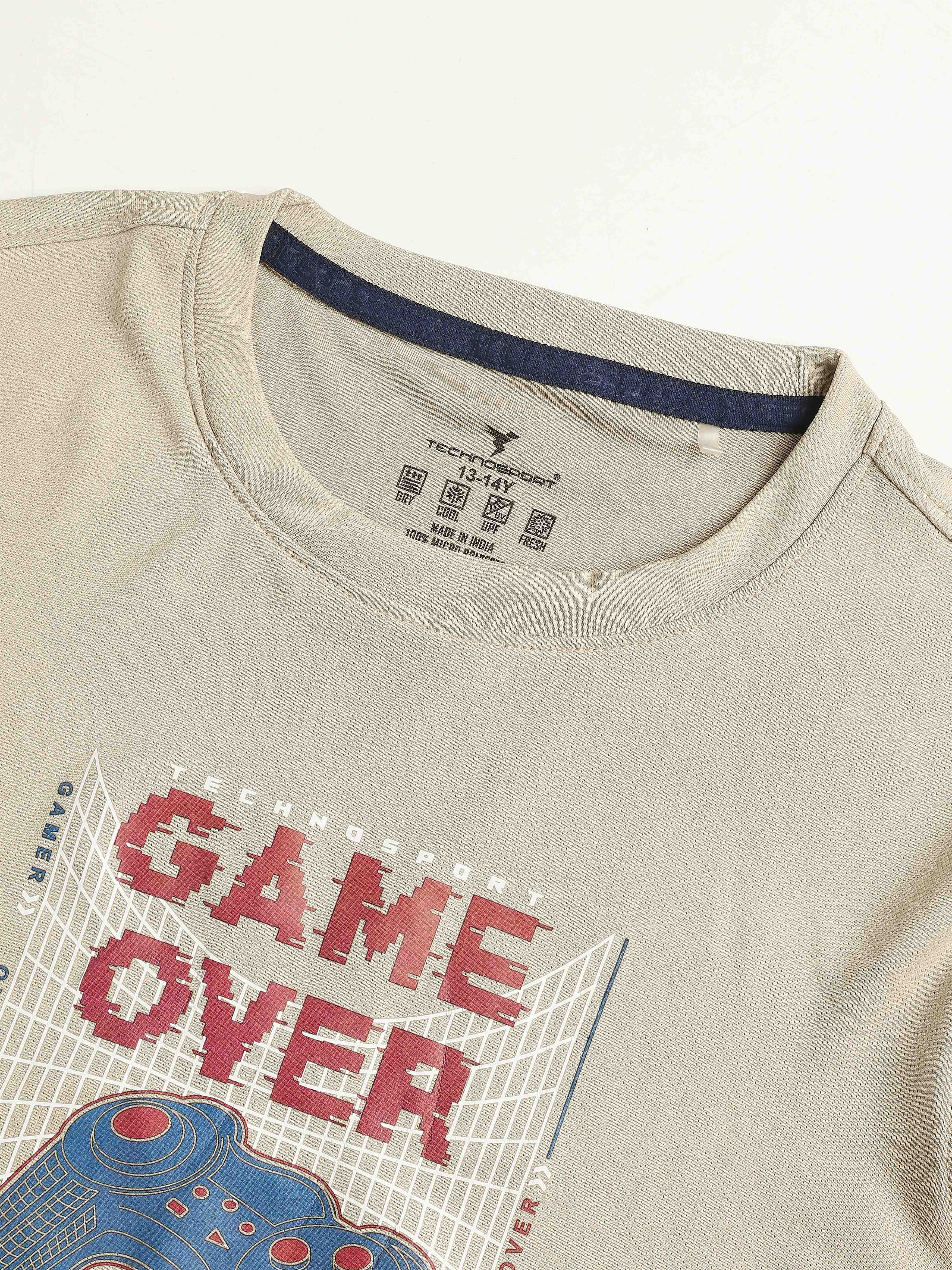 Boys Printed Slim Fit Round Neck Sports T-shirt with TECHNOCOOL+ - Image 7