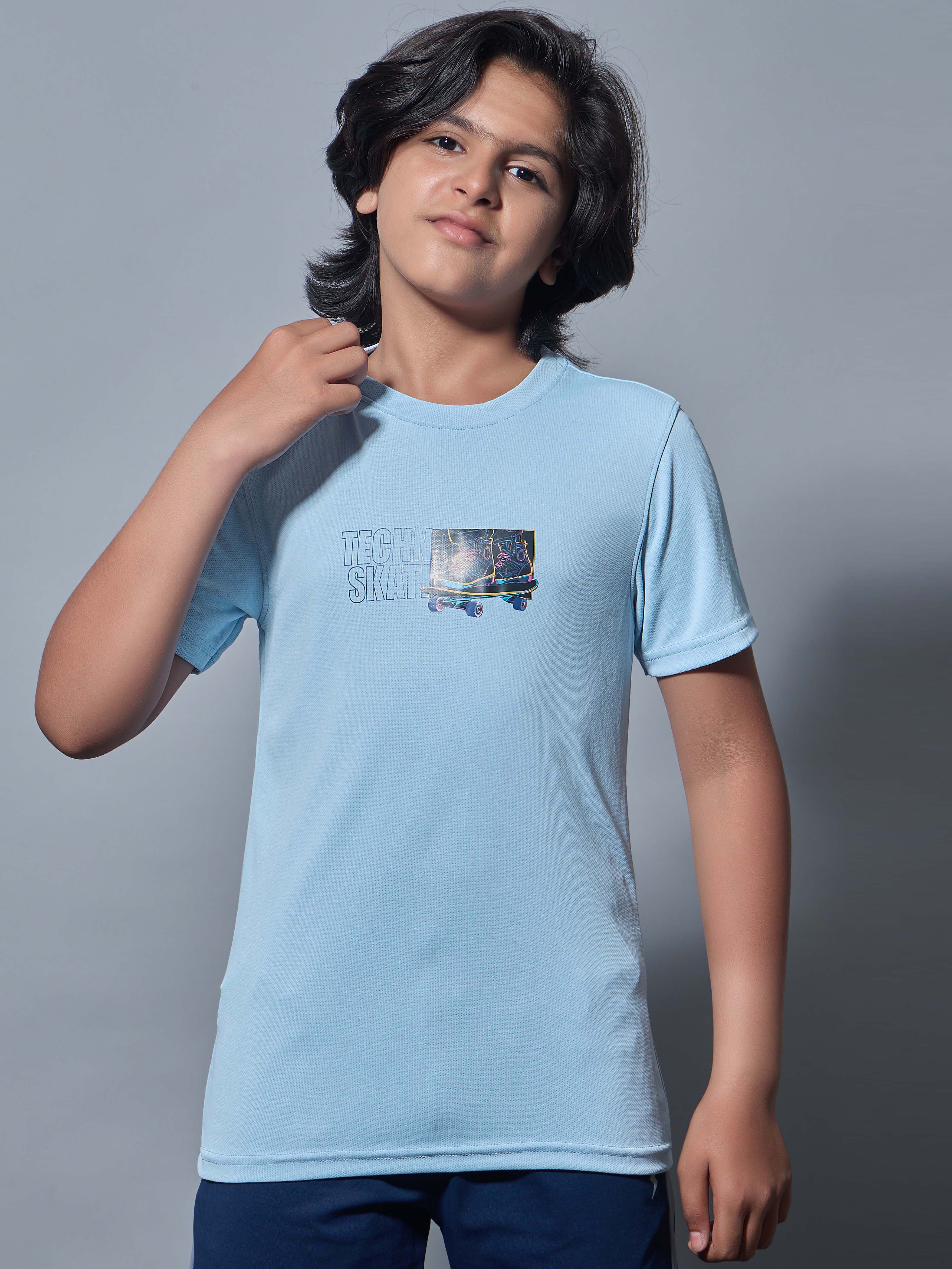 Boys Printed Slim Fit Round Neck Sports T-shirt with TECHNOCOOL+ - Image 2