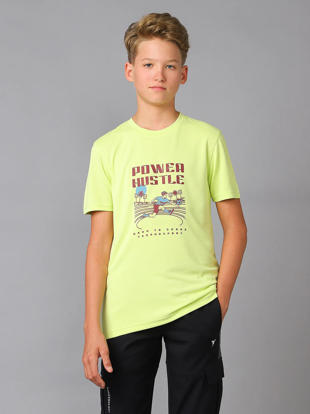 Boys Printed Slim Fit Round Neck Sports T-shirt with TECHNOCOOL+ - Image 2