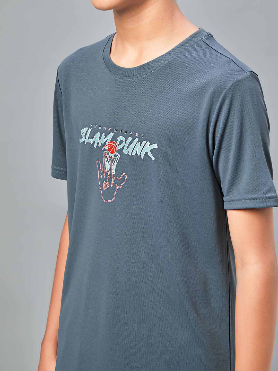 Boys Printed Slim Fit Round Neck Sports T-shirt with TECHNOCOOL+ - Image 6