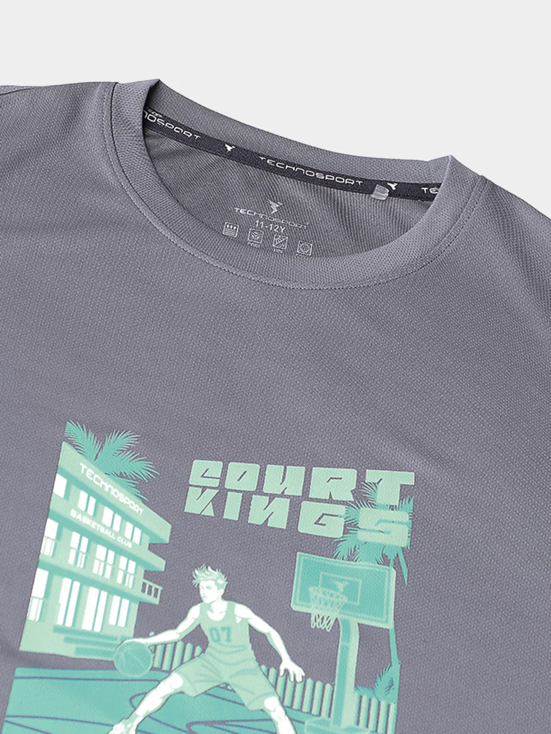Boys Printed Slim Fit Round Neck Sports T-shirt with TECHNOCOOL+ - Image 7