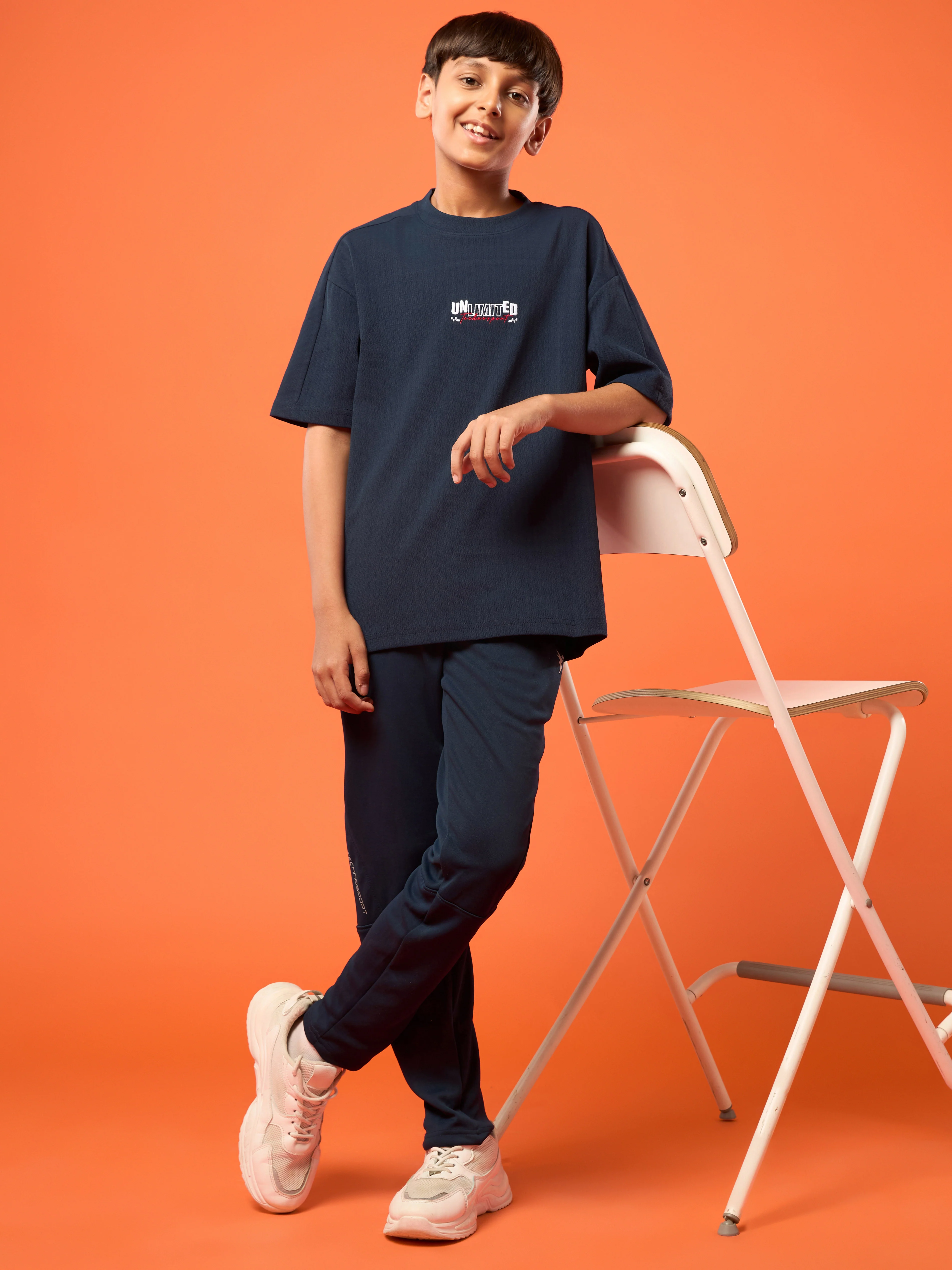 Boys Printed Typography Round Neck Sports T-shirt Regular Fit with ELASO PLUS - Image 5