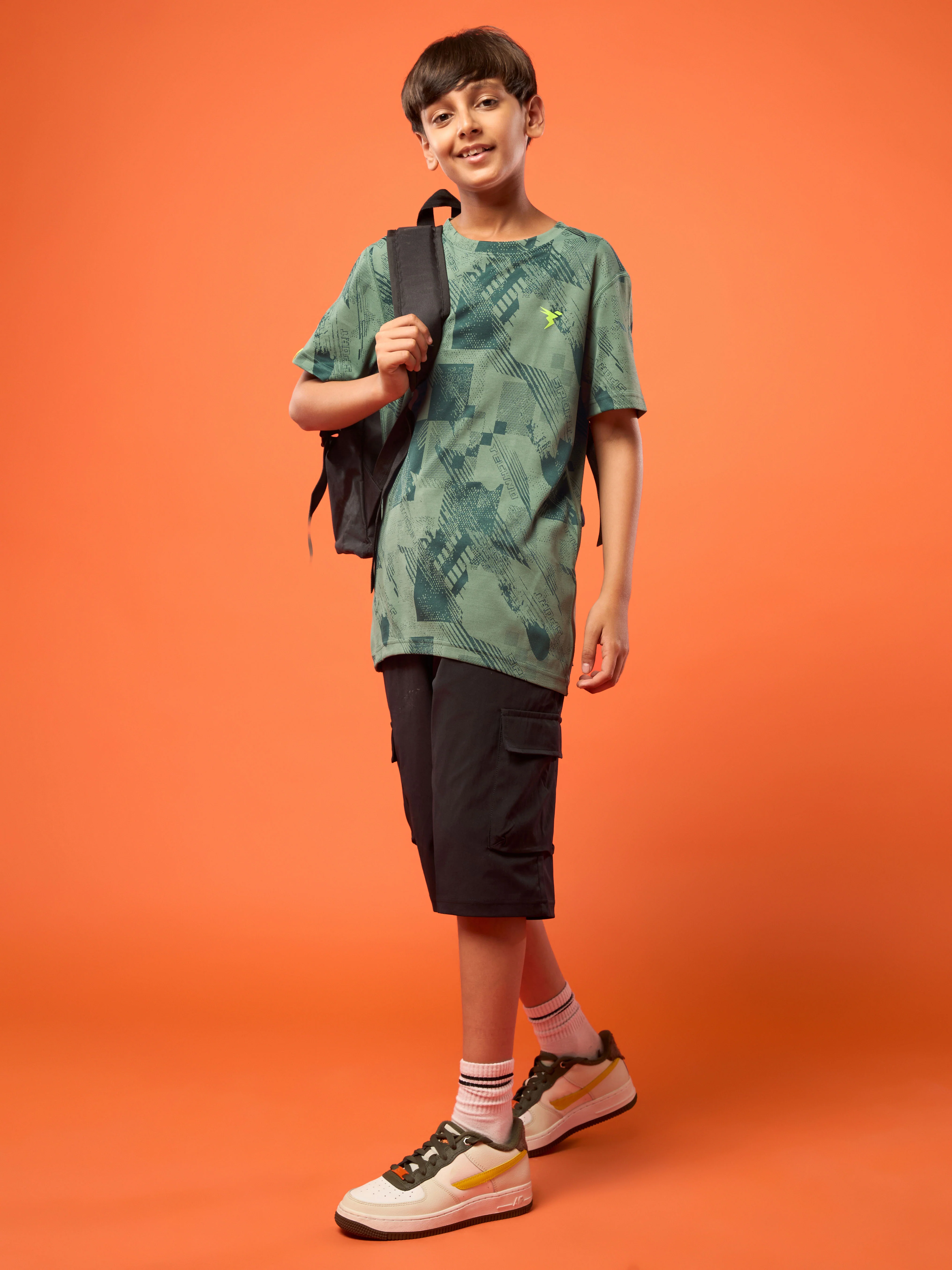 Boys Self Design Slim Fit Crew Neck T-shirt with DOUBLE COOL - Image 5