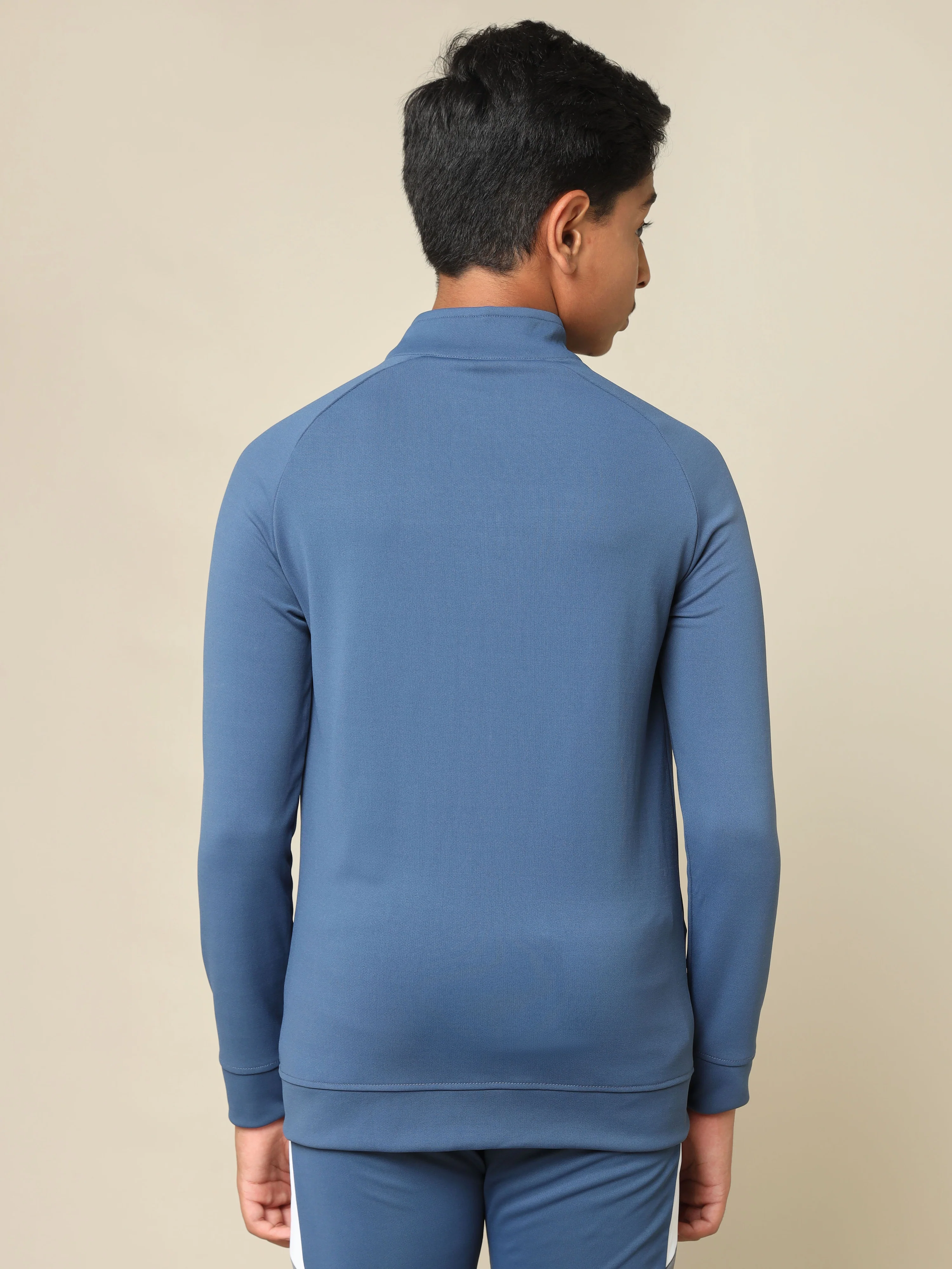 Boys Slim Fit Mock Neck Sports Jacket with TECHNO DRY - Image 3