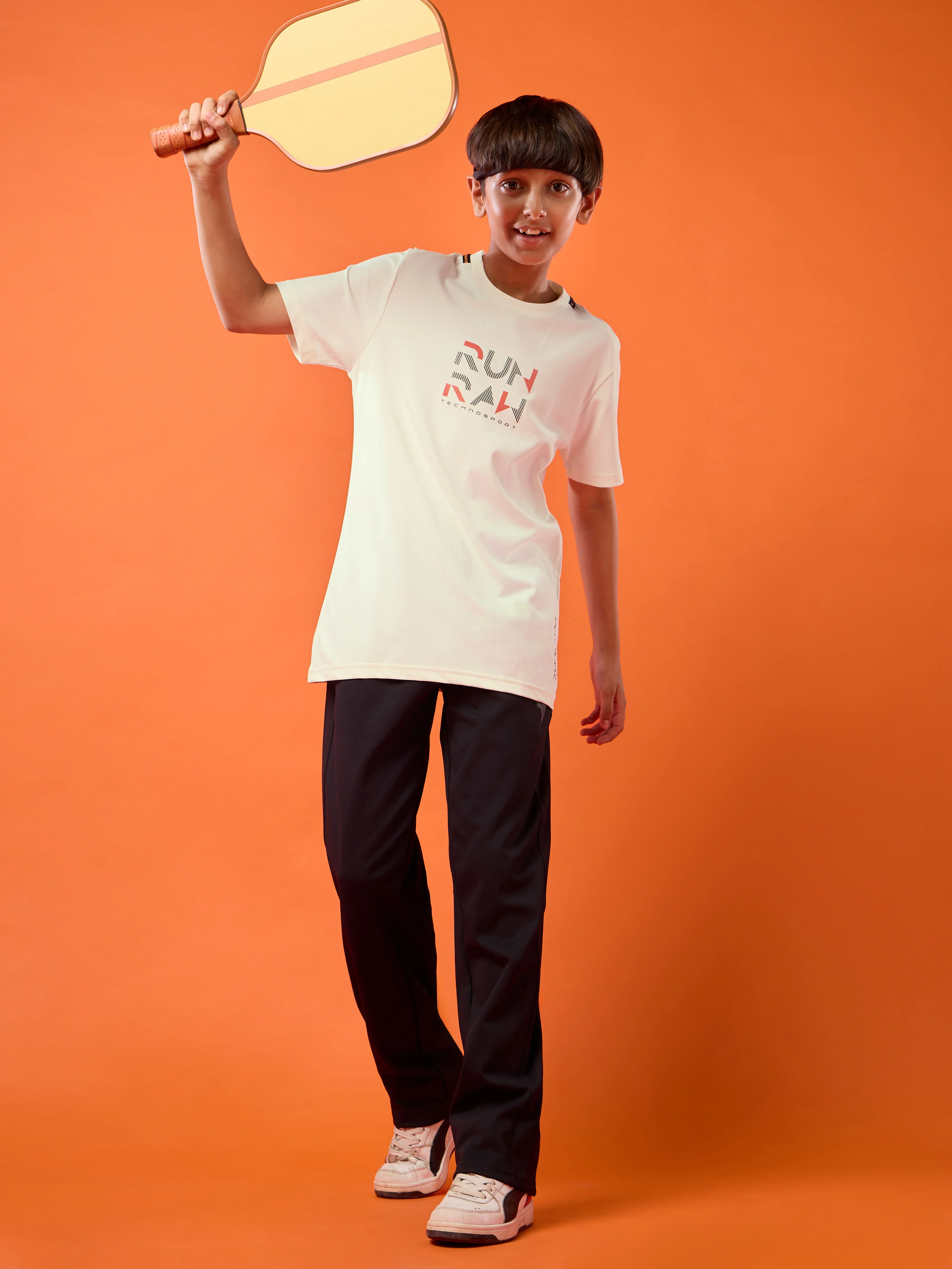 Boys Slim Fit Typography Printed Round Neck Sports T-shirt with COTFLEX - Image 5