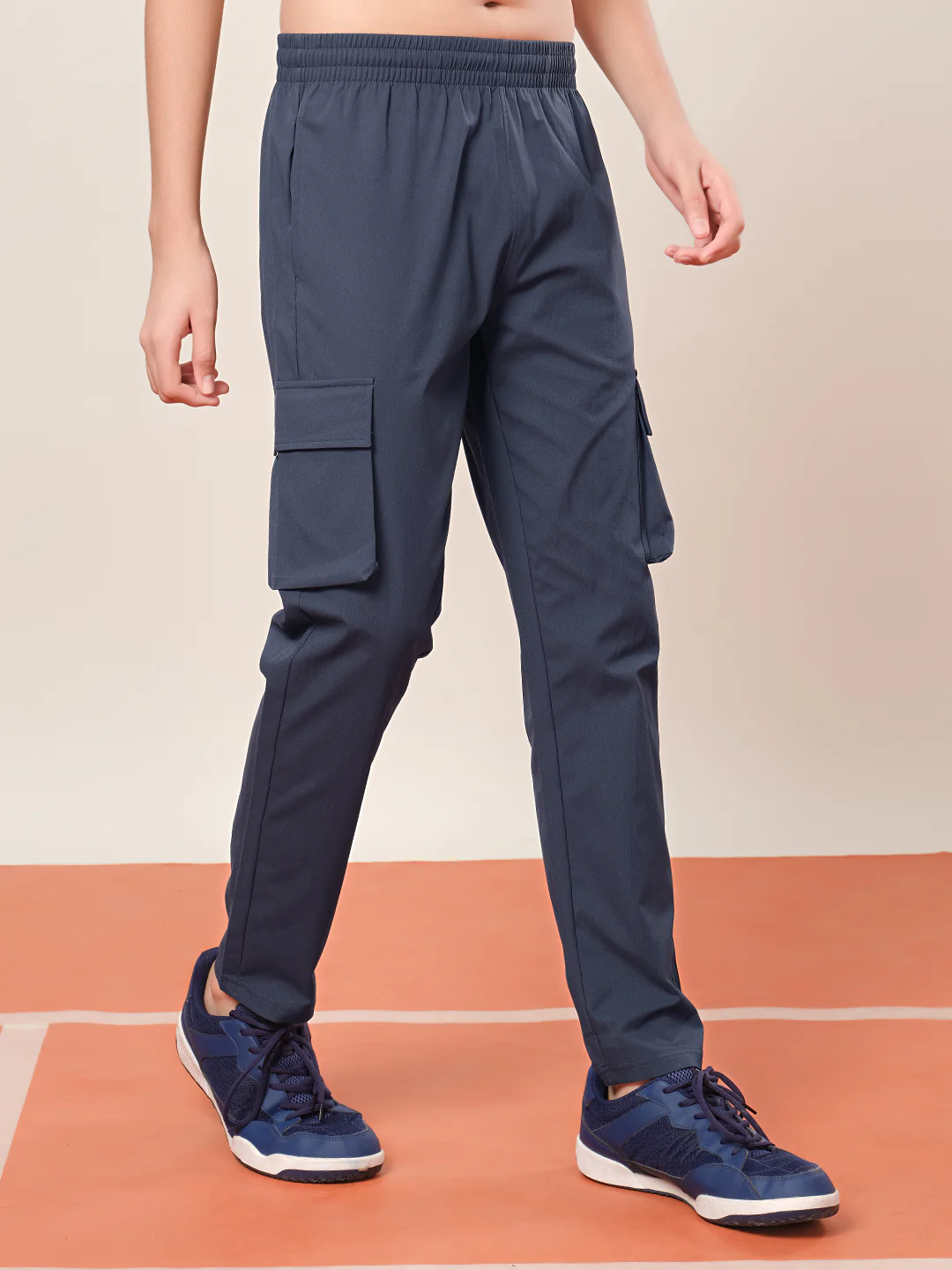 Boys Solid Regular Fit Cargo Trackpants with TS FLEXI - Image 4