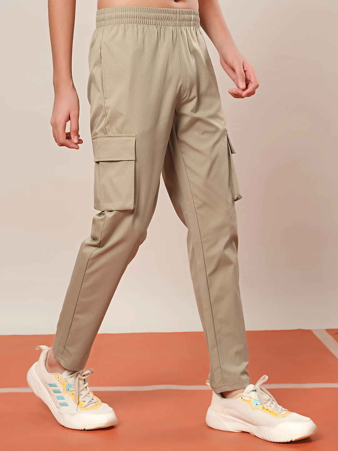 Boys Solid Regular Fit Cargo Trackpants with TS FLEXI - Image 4