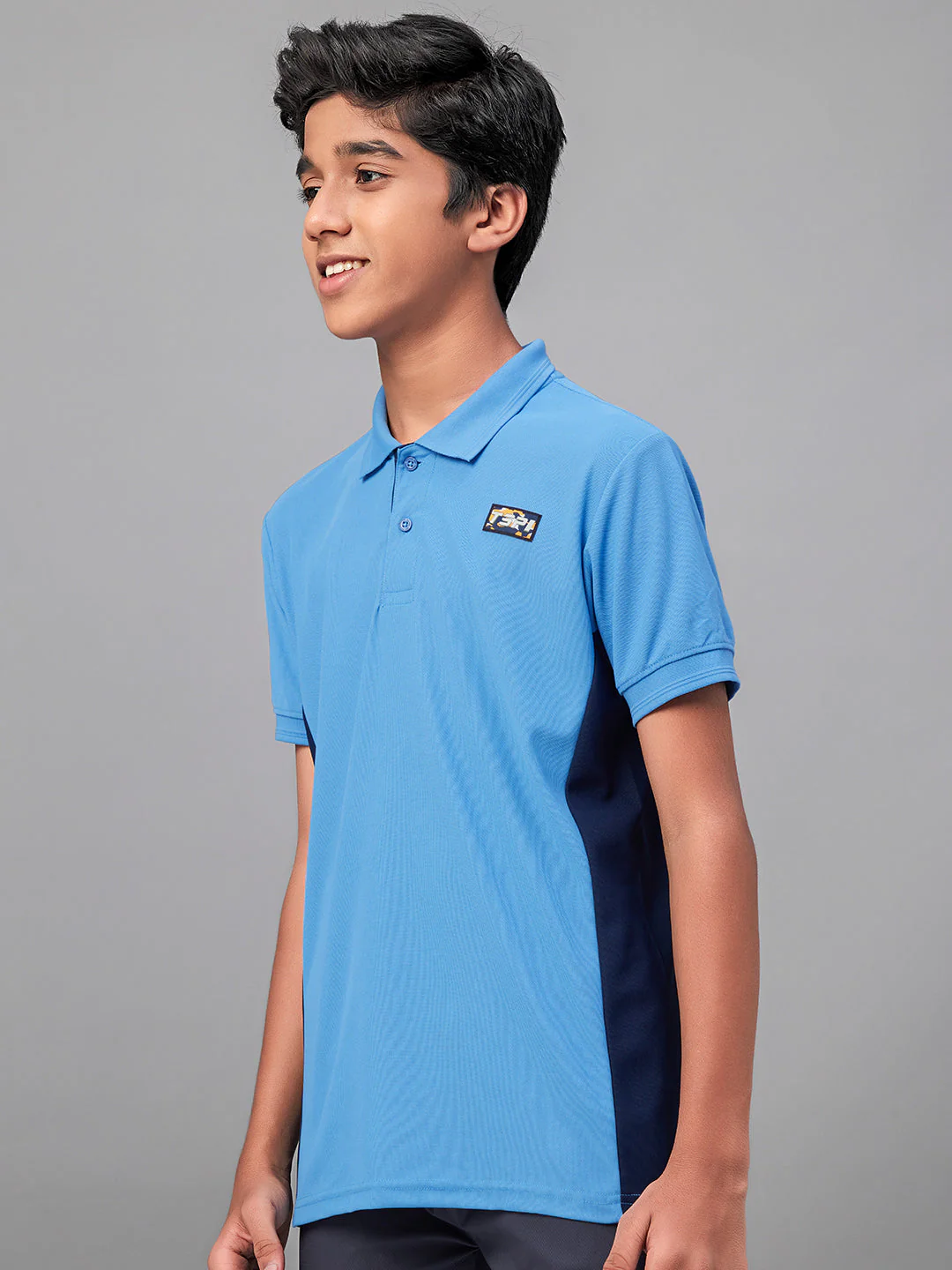 Boys Solid Slim Fit Polo Sports T-shirt with MATPIQ - Image 5