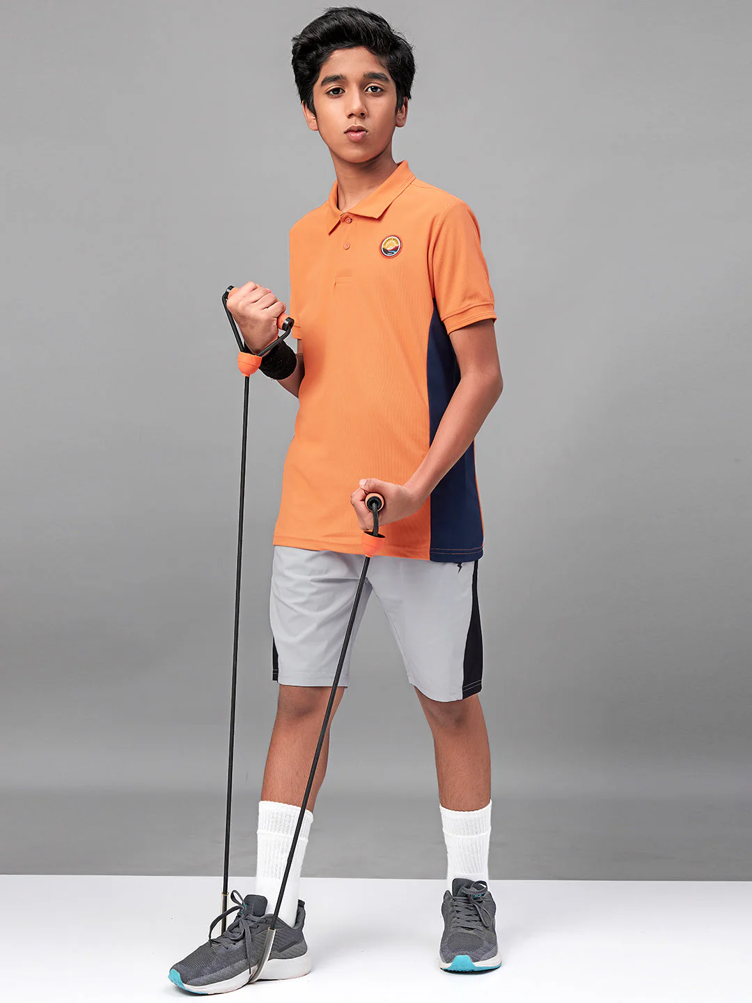 Boys Solid Slim Fit Polo Sports T-shirt with MATPIQ - Image 2