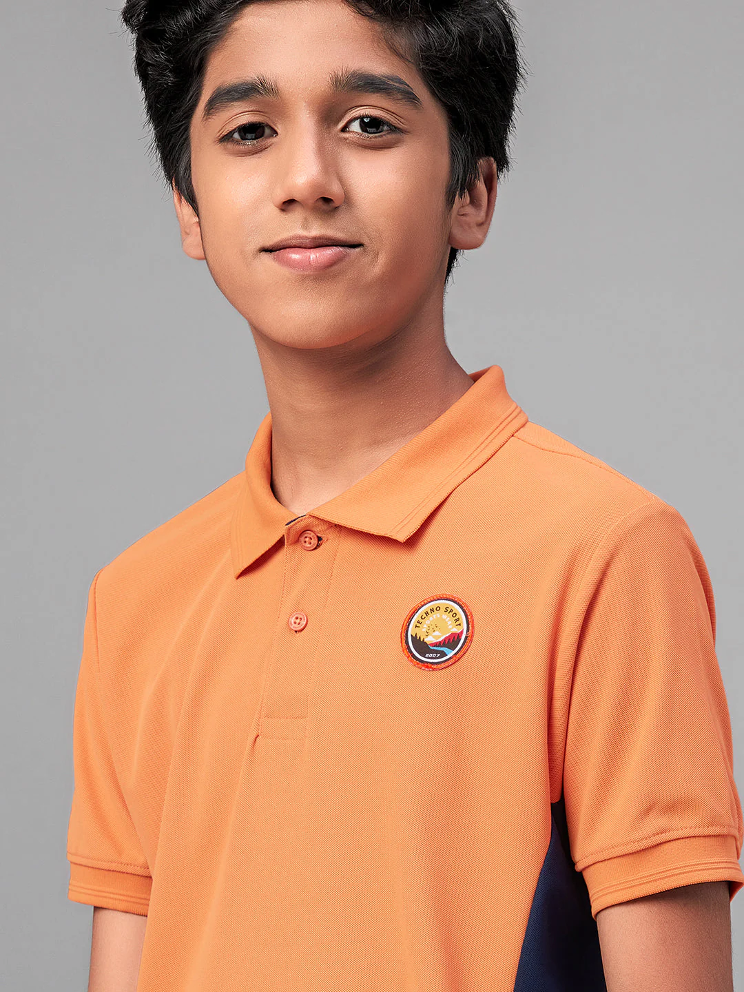 Boys Solid Slim Fit Polo Sports T-shirt with MATPIQ - Image 4