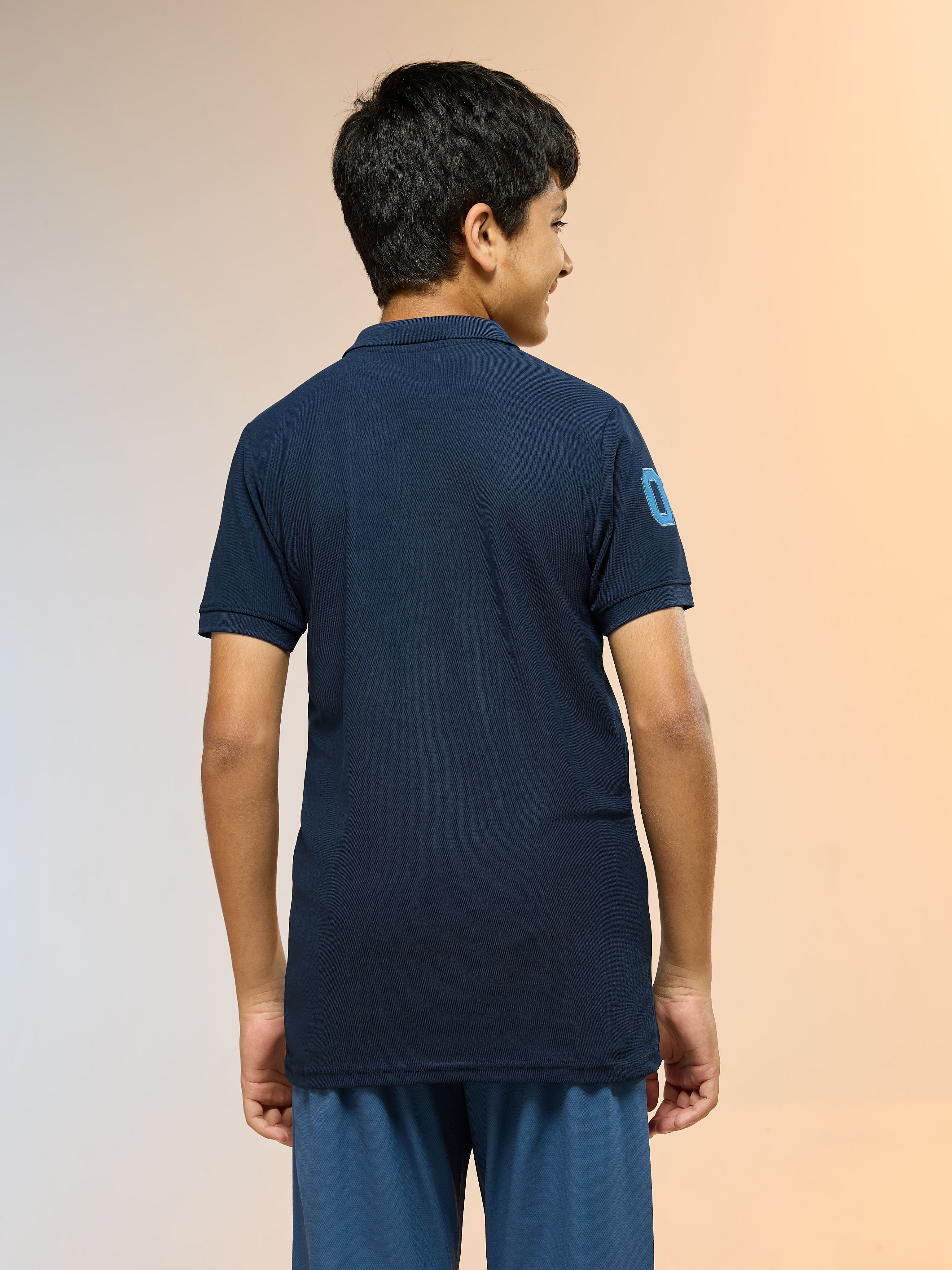 Boys Solid Slim Fit Polo Sports T-shirt with MATPIQ - Image 3
