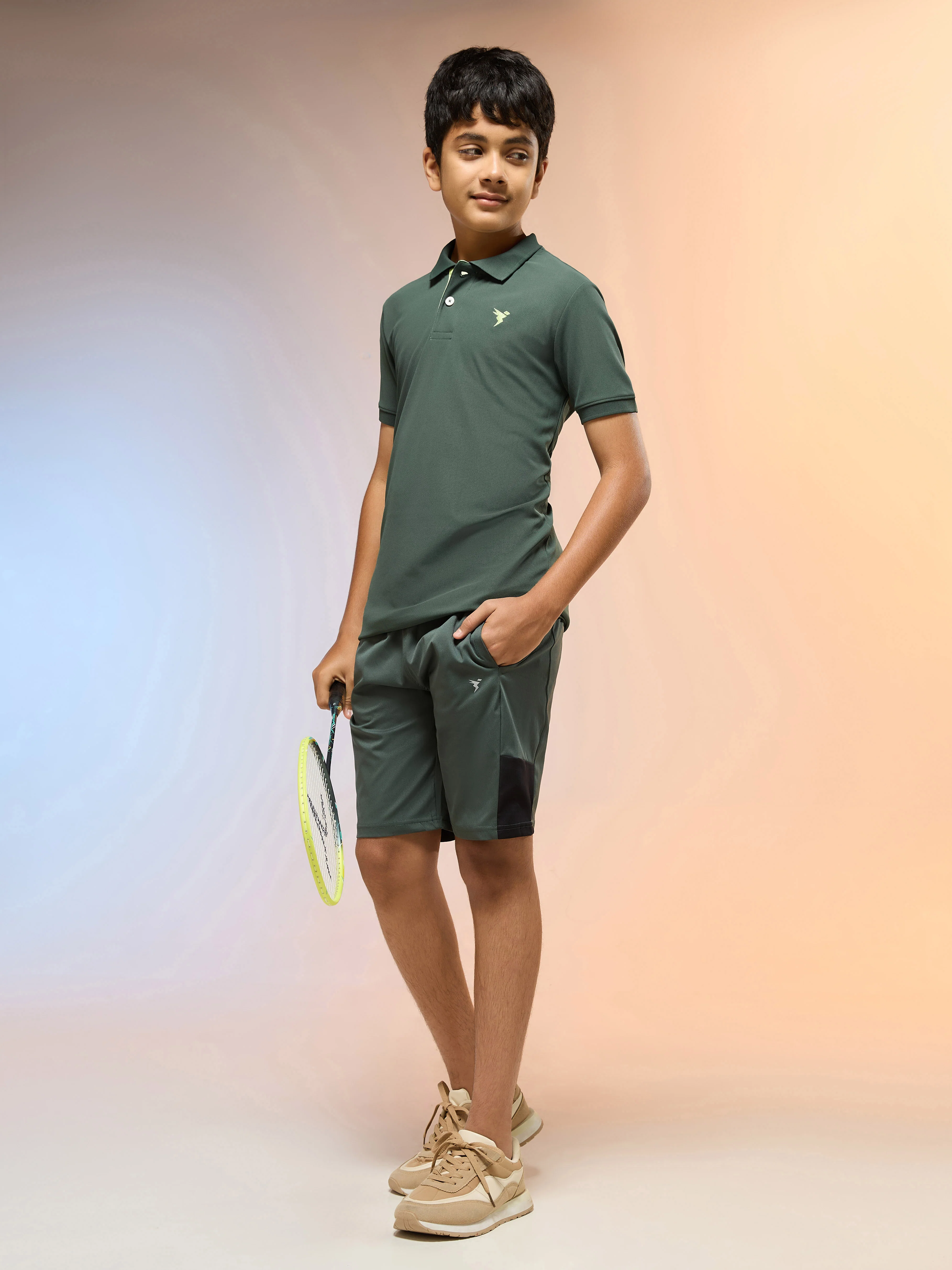 Boys Solid Slim Fit Polo Sports T-shirt with MATPIQ - Image 5