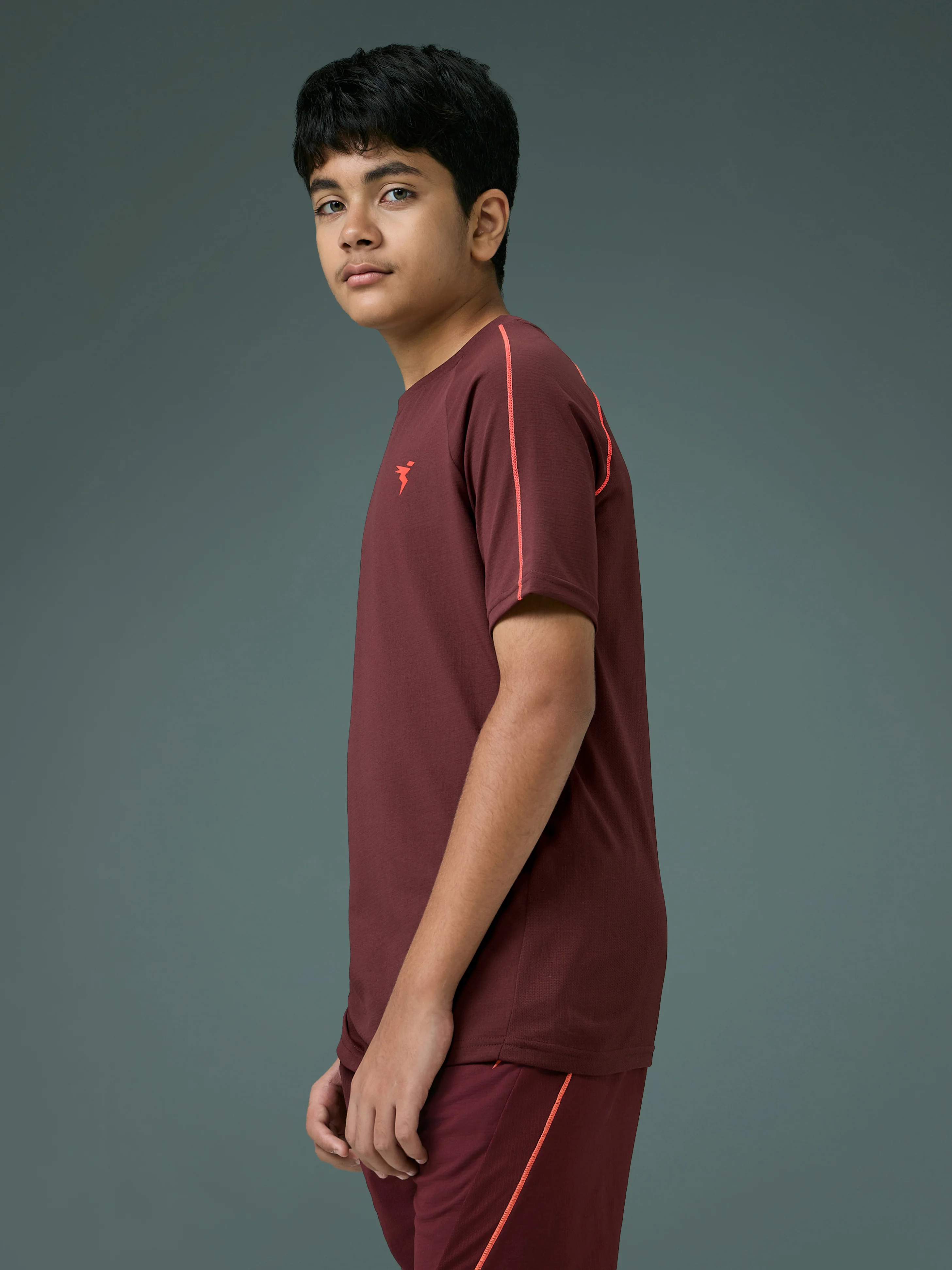 Boys Solid Slim Fit Round Neck Sports T-shirt with COTFLEX - Image 4