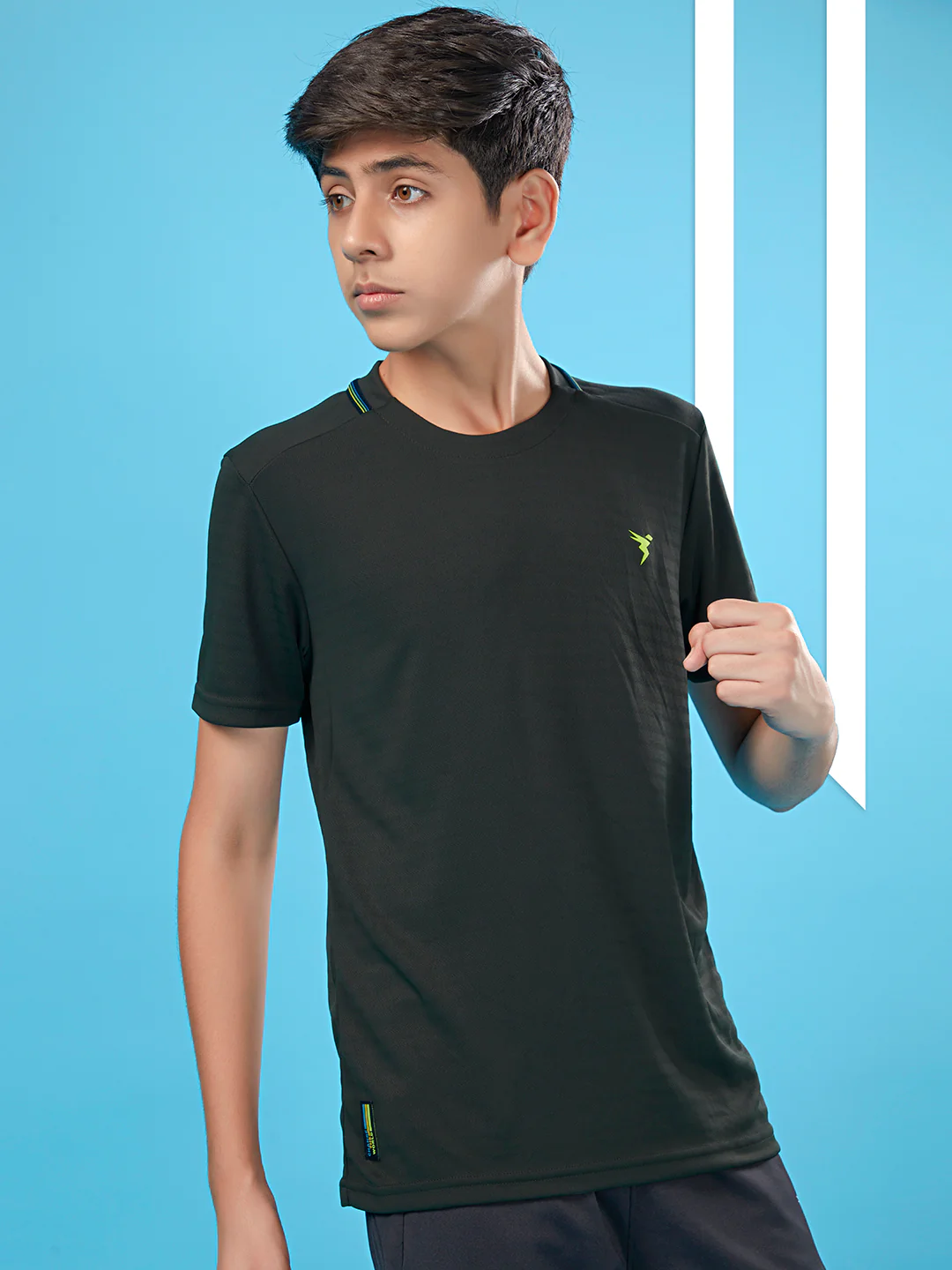 Boys Solid Slim Fit Round Neck T-shirt with TECHNOCOOL+ - Image 3