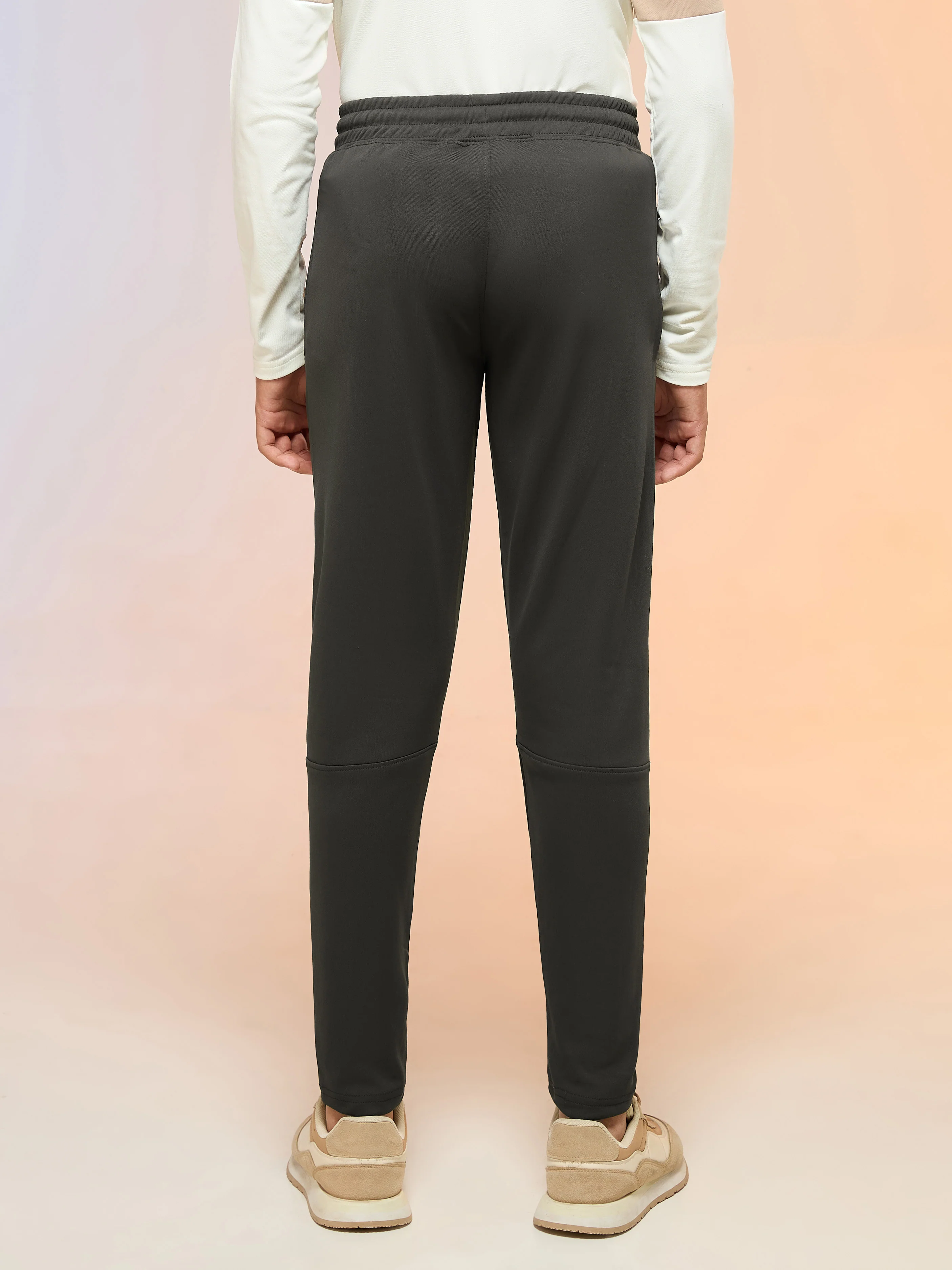 Boys Solid Slim Fit Trackpants with TECHNO GUARD - Image 3