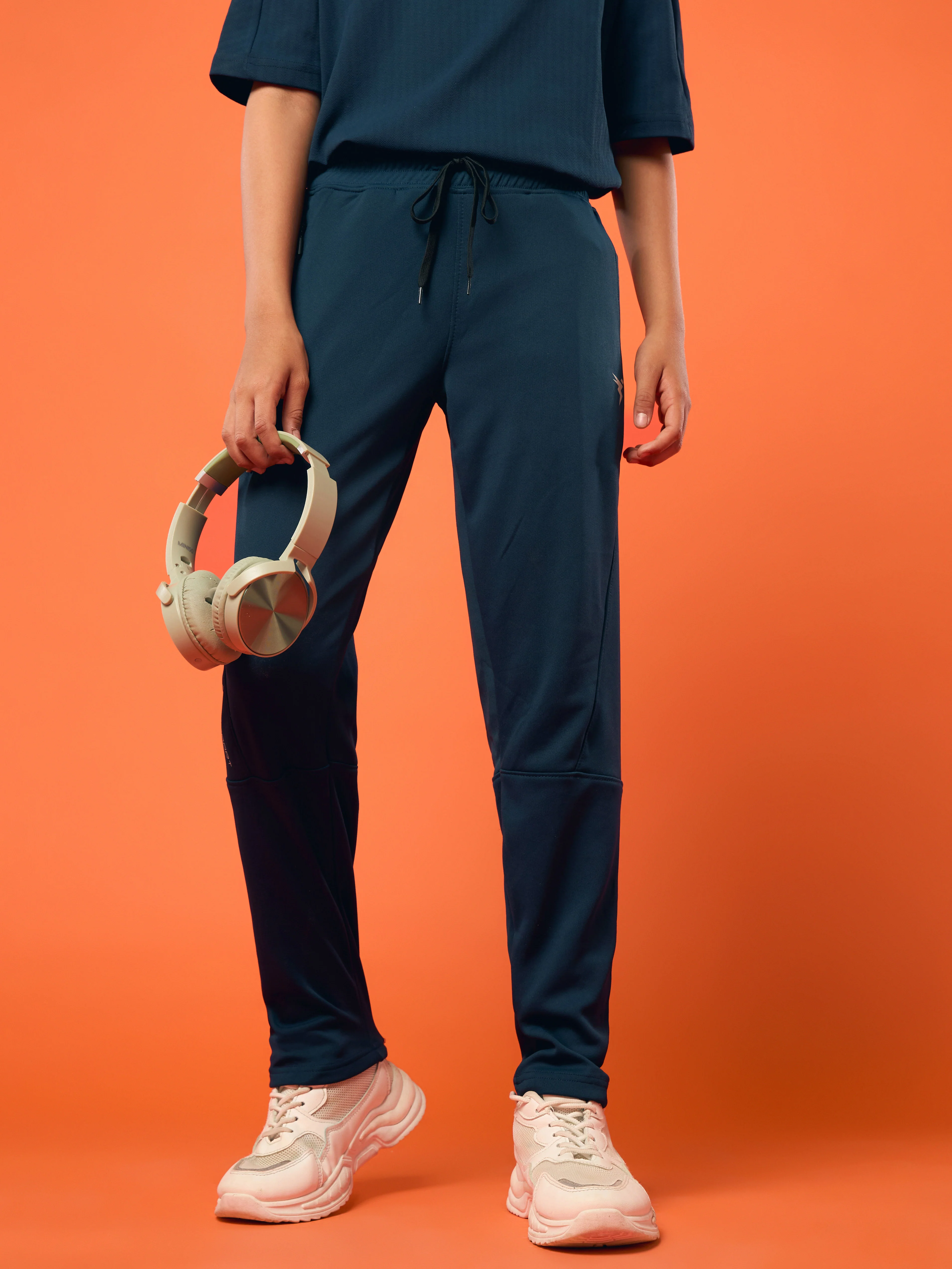 Boys Solid Slim Fit Trackpants with TECHNO GUARD
