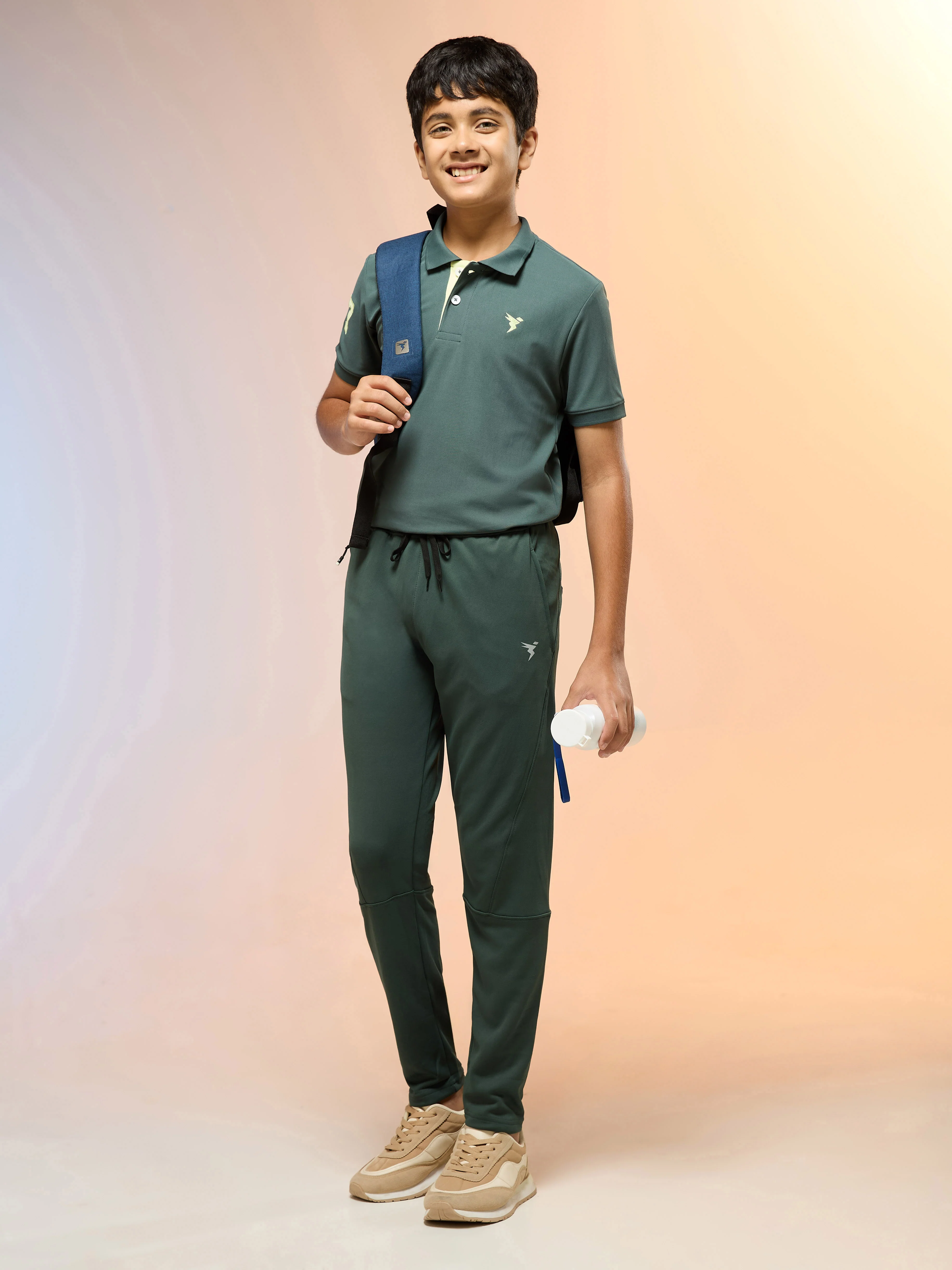 Boys Solid Slim Fit Trackpants with TECHNO GUARD - Image 5