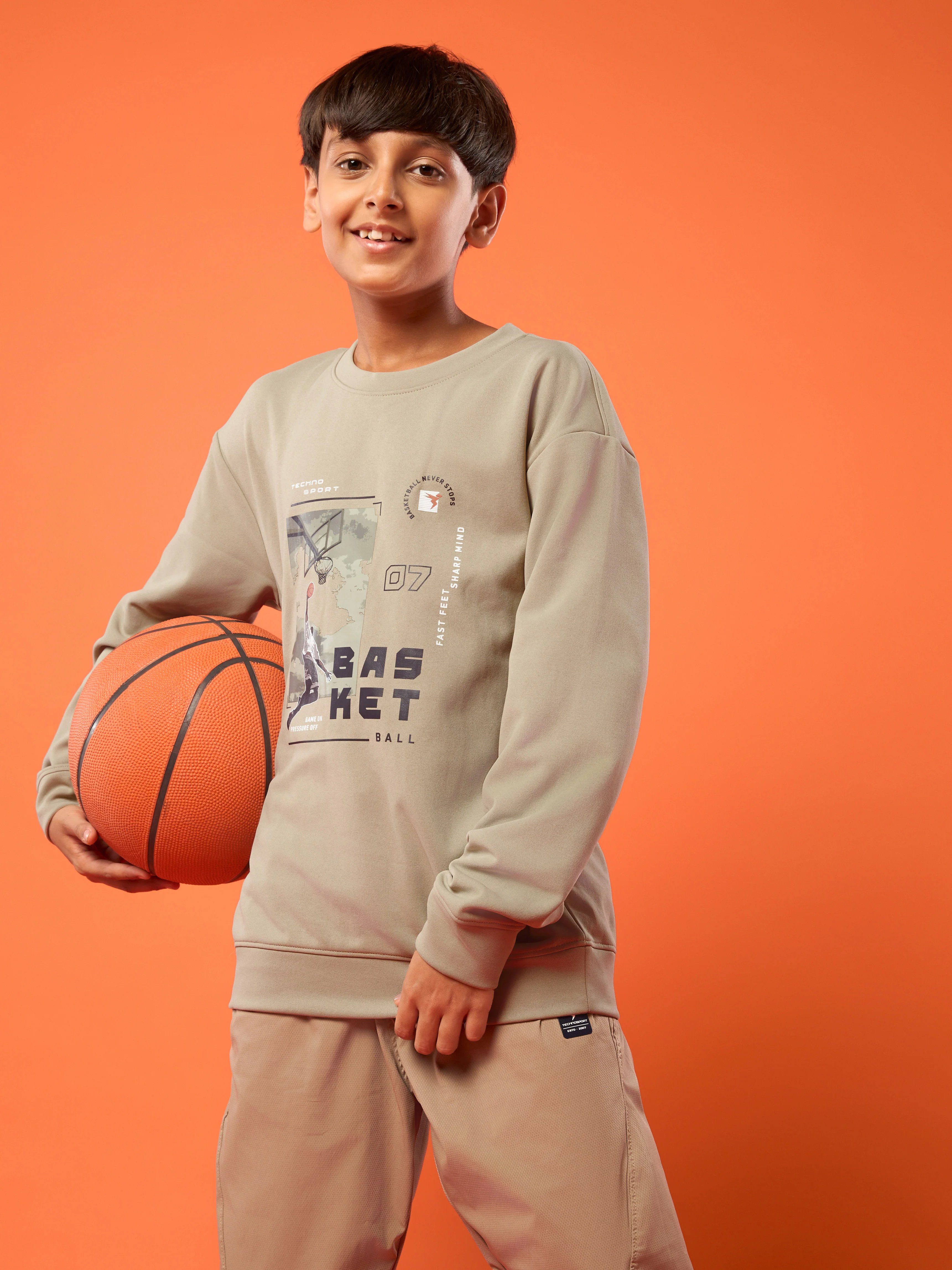 Boys Sports Sweatshirt Colorblock Slim Fit with ELASTOPLUS