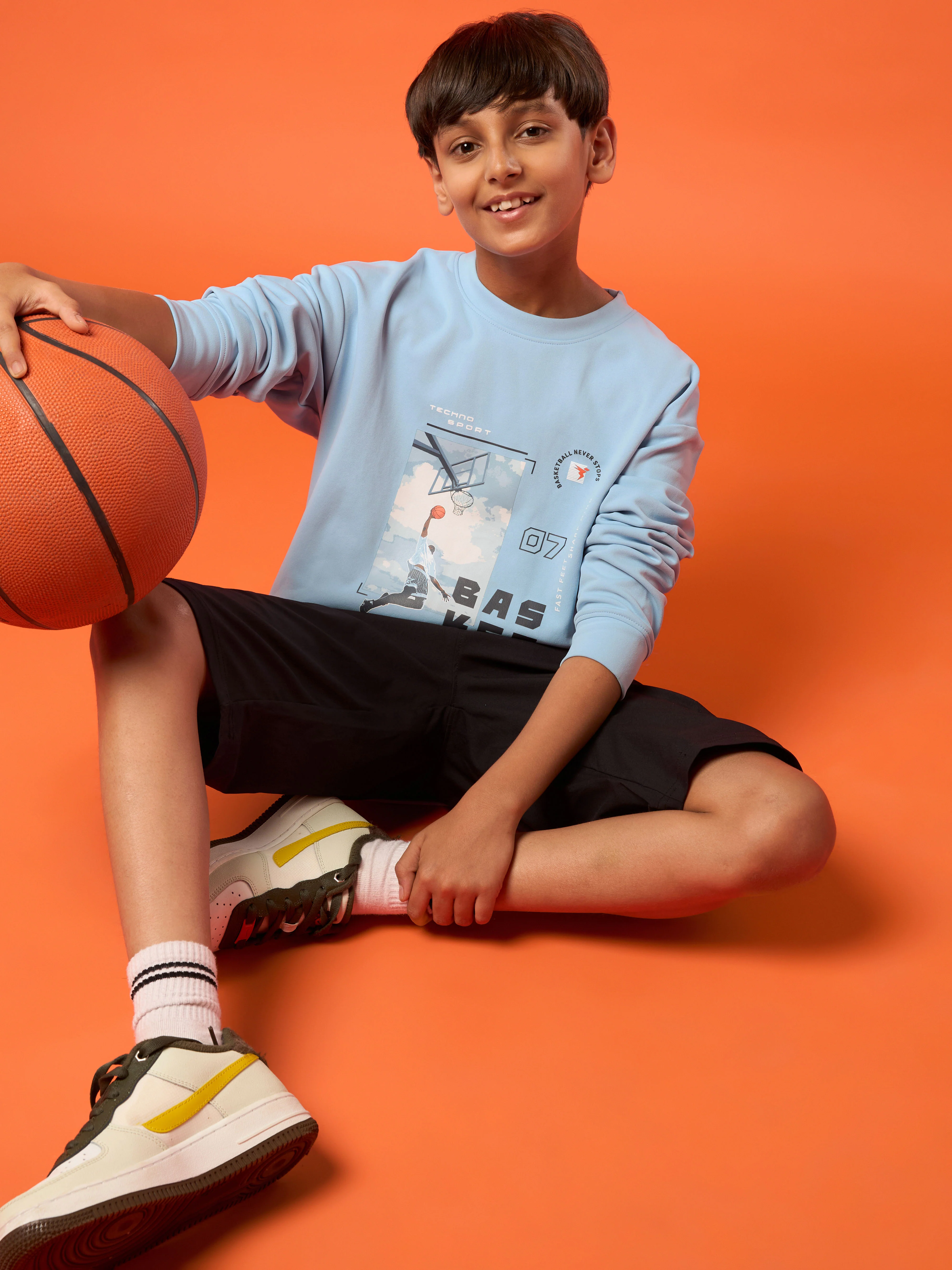 Boys Sports Sweatshirt Colorblock Slim Fit with ELASTOPLUS