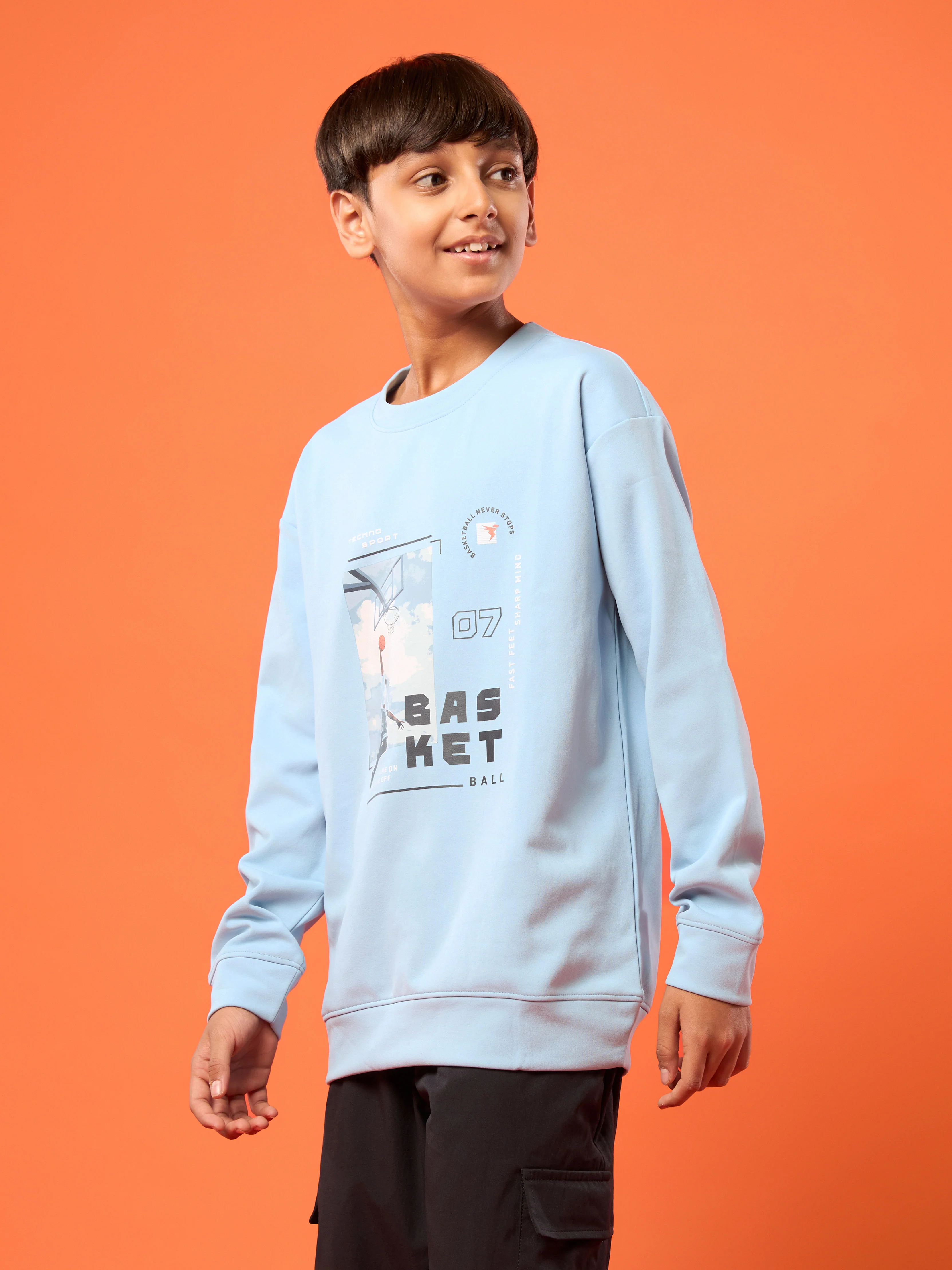 Boys Sports Sweatshirt Colorblock Slim Fit with ELASTOPLUS - Image 4
