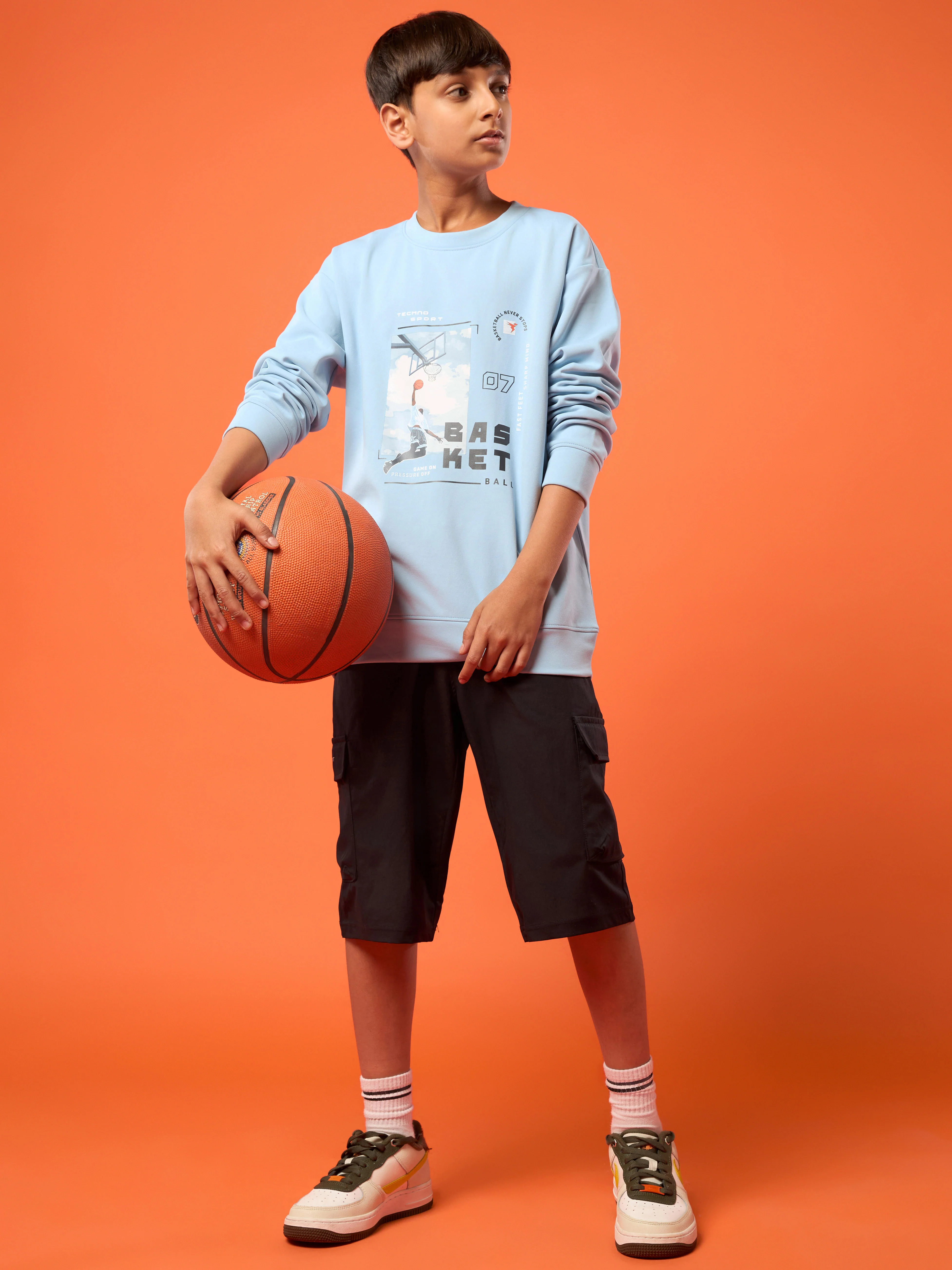 Boys Sports Sweatshirt Colorblock Slim Fit with ELASTOPLUS - Image 5