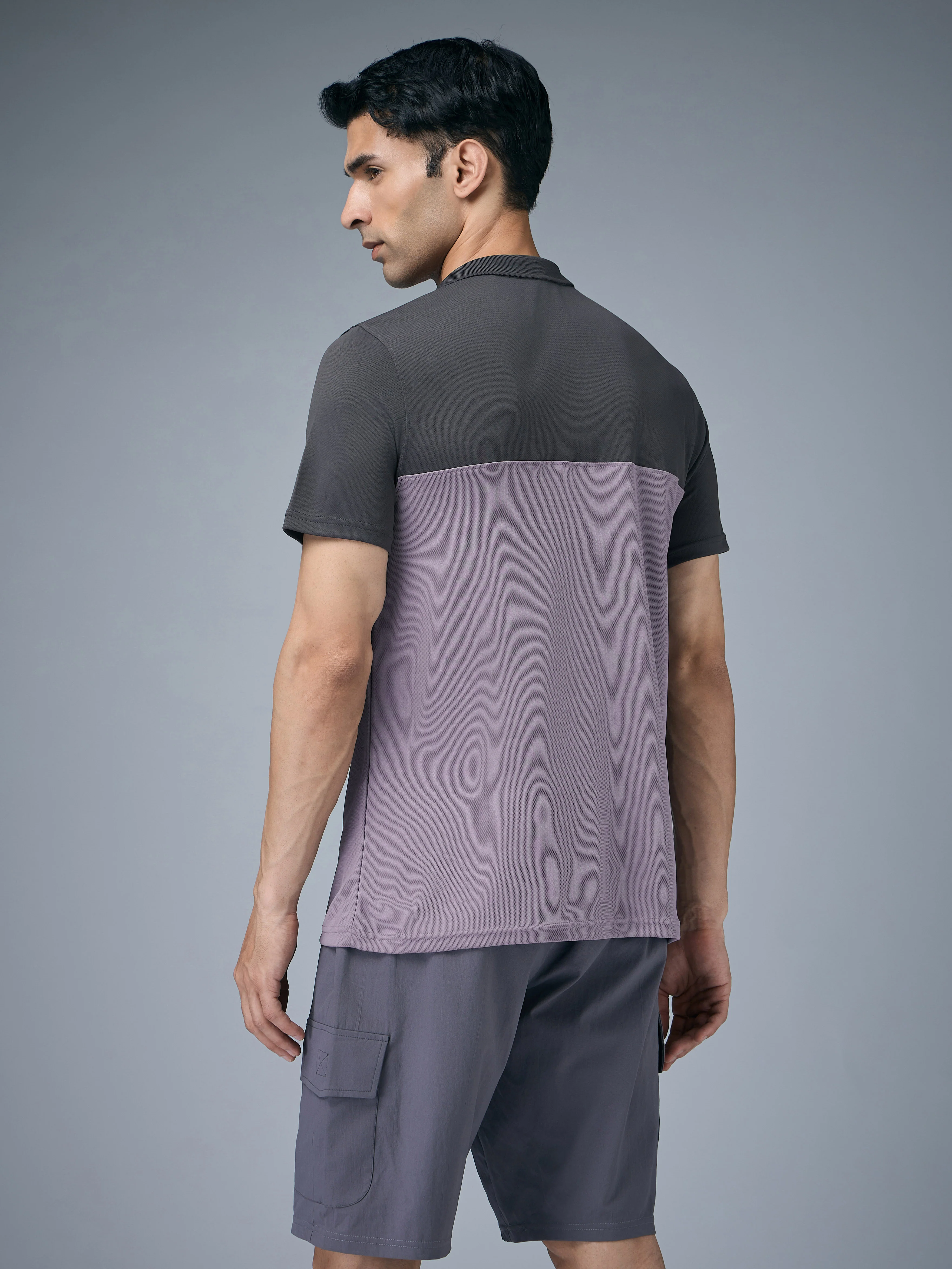 Men Colorblock Relax Fit Polo T-shirt with TECHNO COOL+ - Image 3