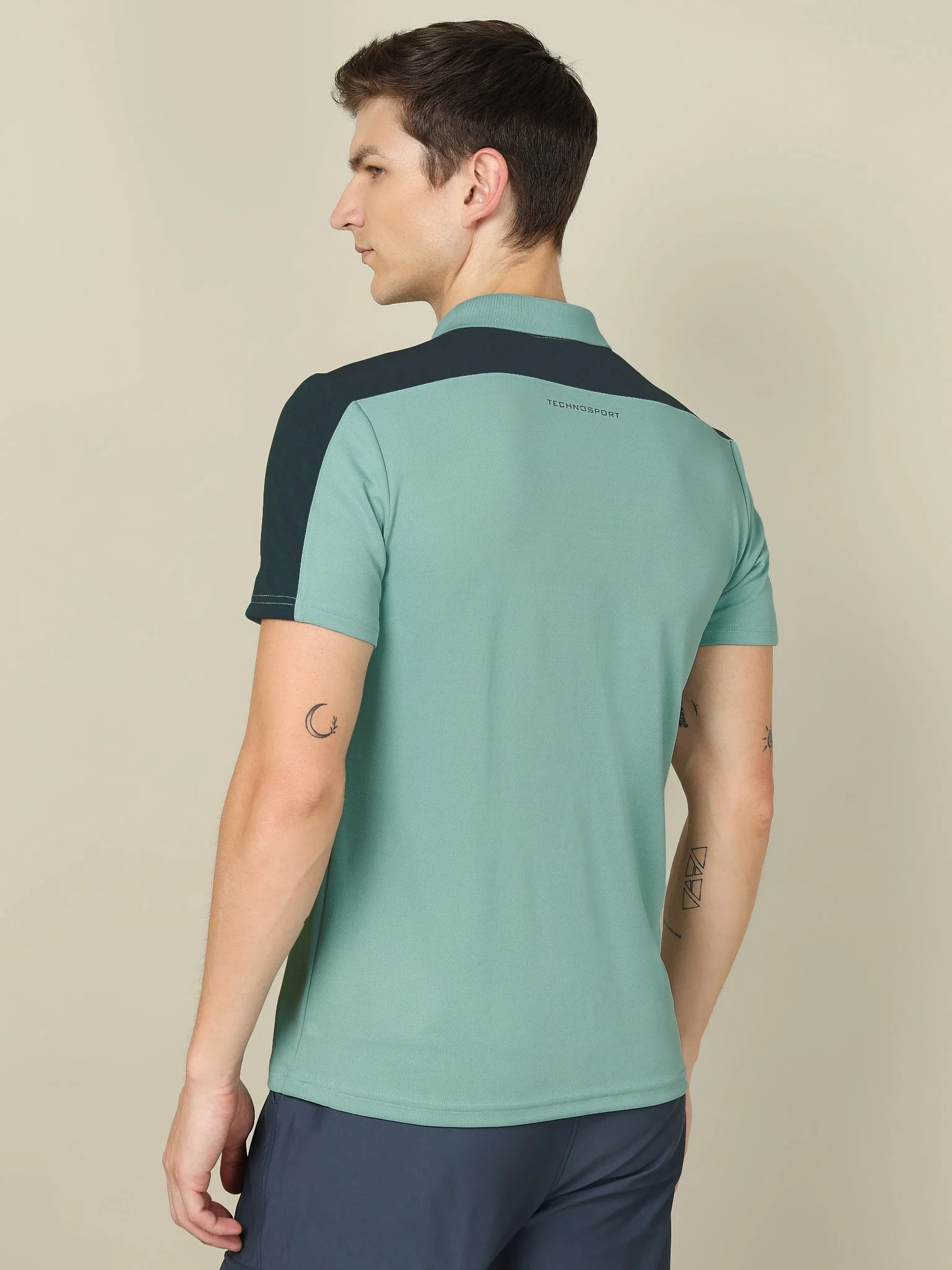 Men Colorblock Relax Fit Polo T-shirt with TECHNO COOL+ - Image 2