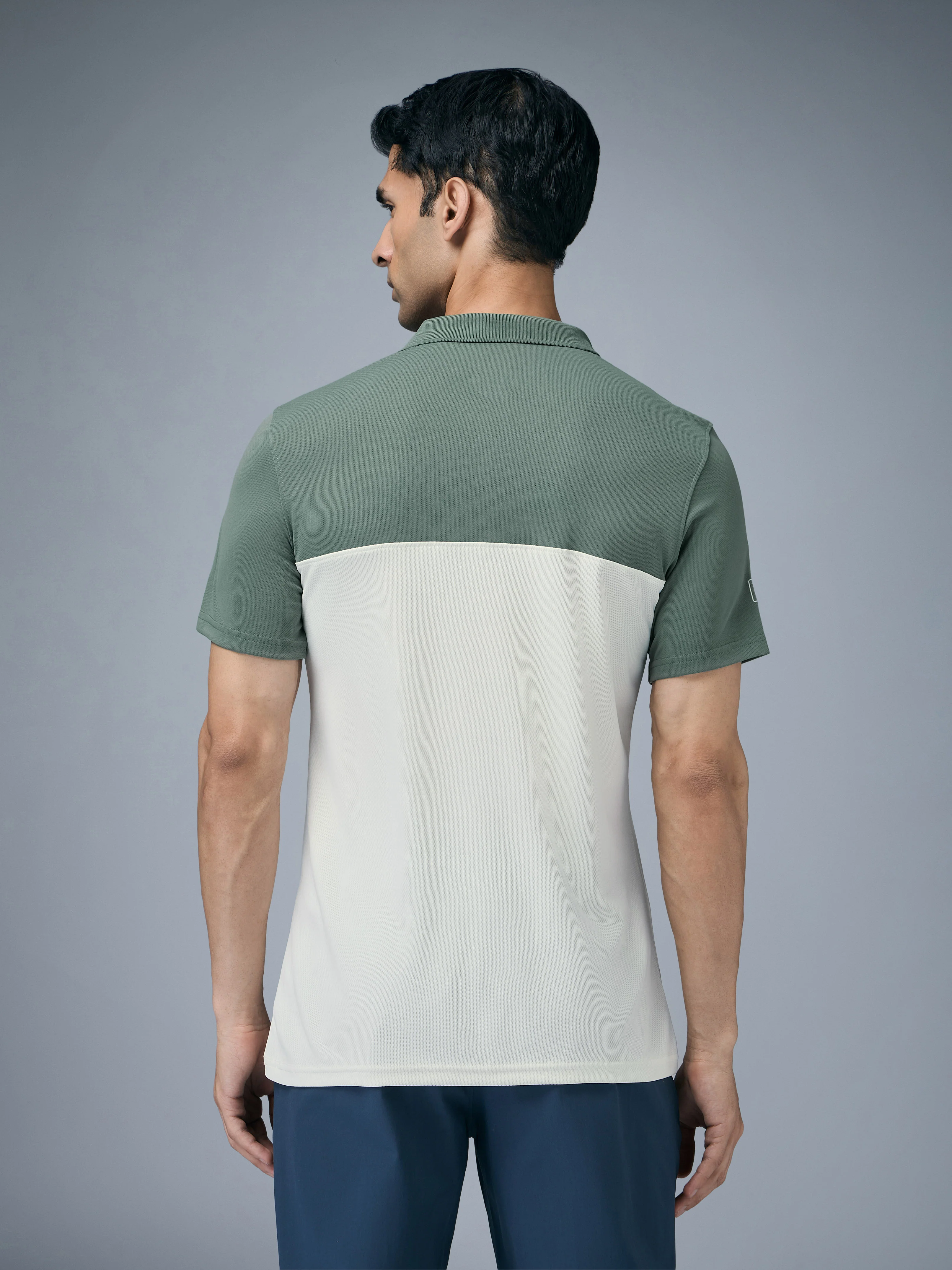 Men Colorblock Relax Fit Polo T-shirt with TECHNO COOL+ - Image 3