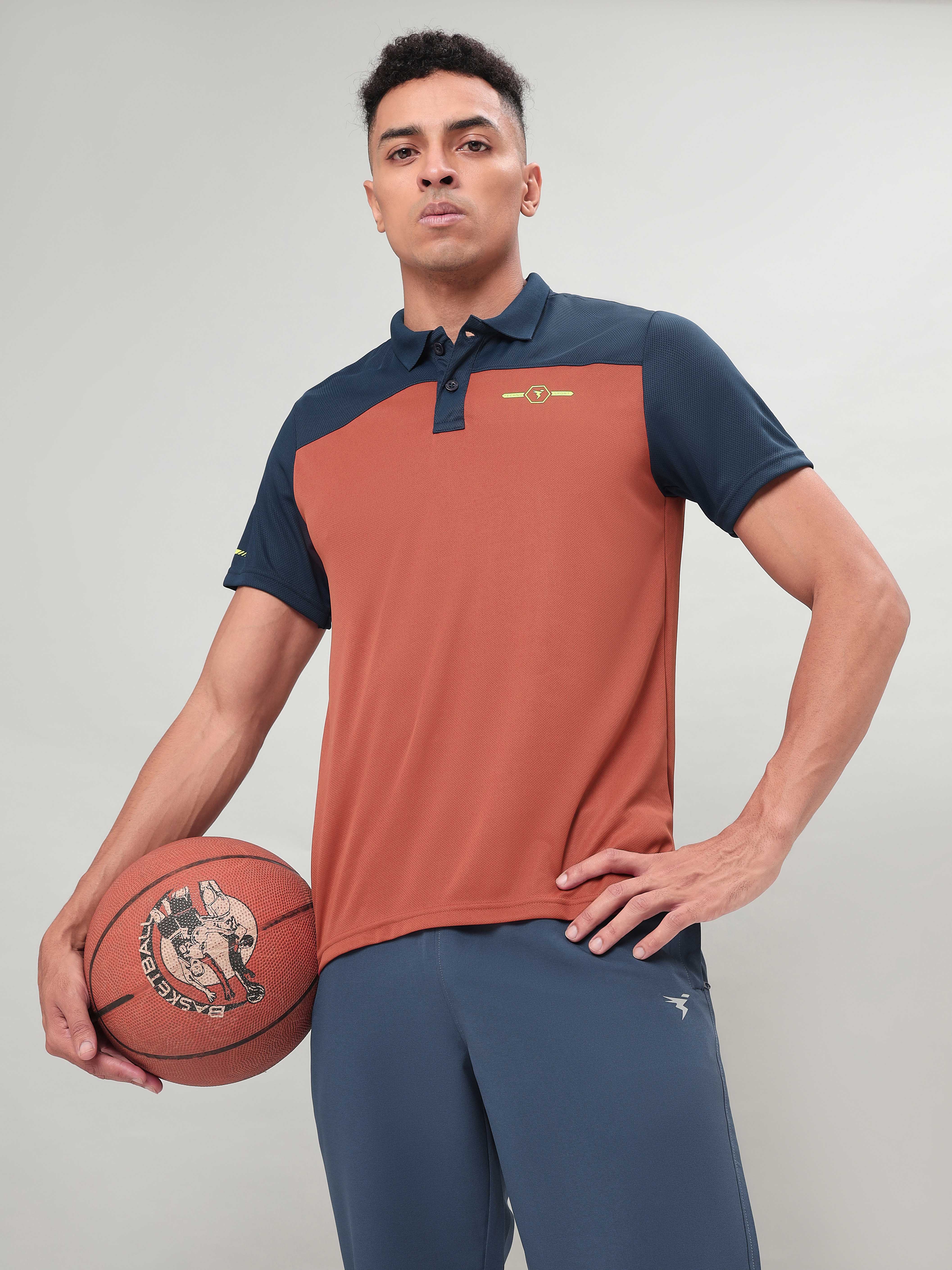 Men Colorblock Relax Fit Polo T-shirt with TECHNO COOL+