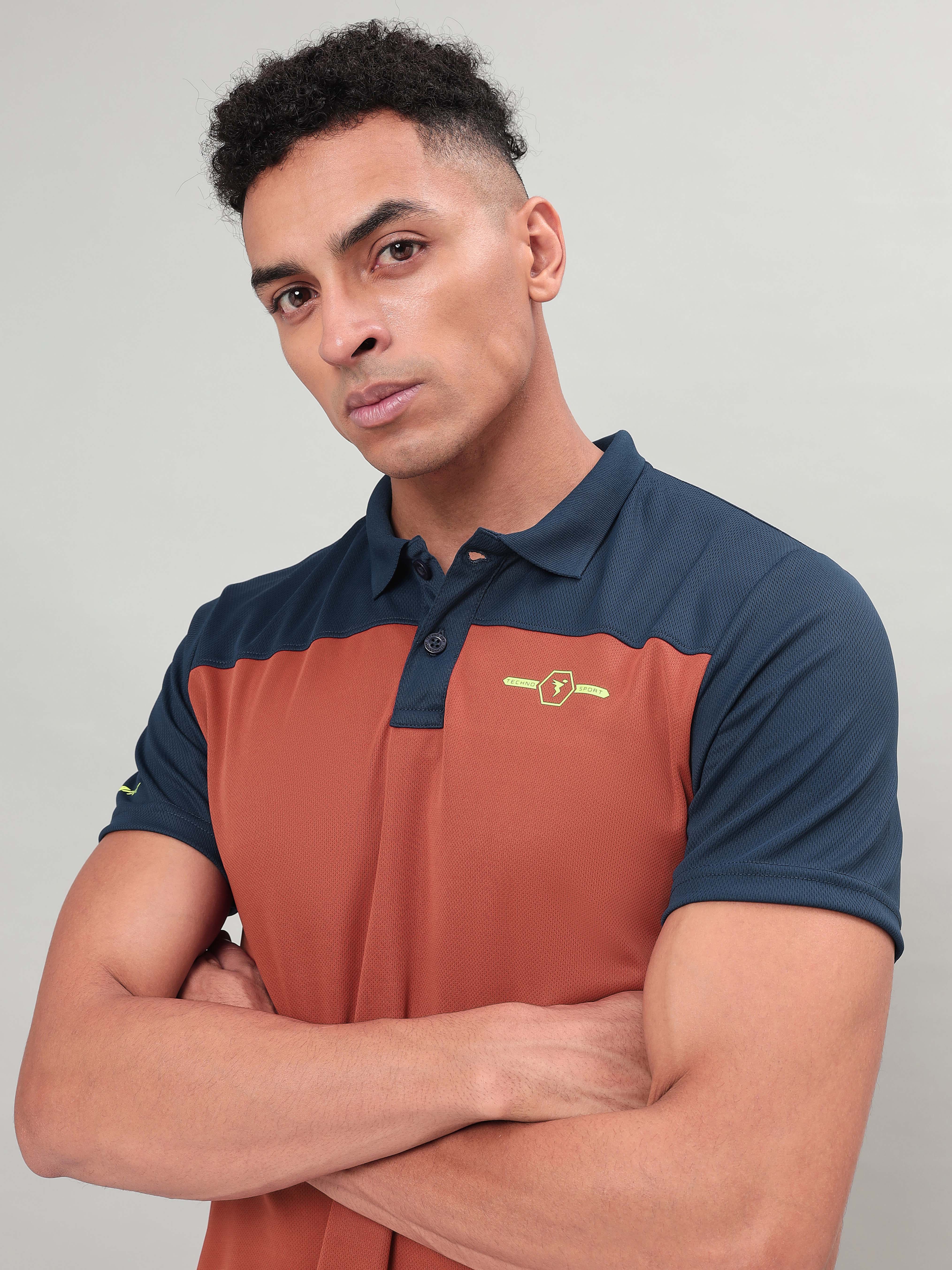 Men Colorblock Relax Fit Polo T-shirt with TECHNO COOL+ - Image 8