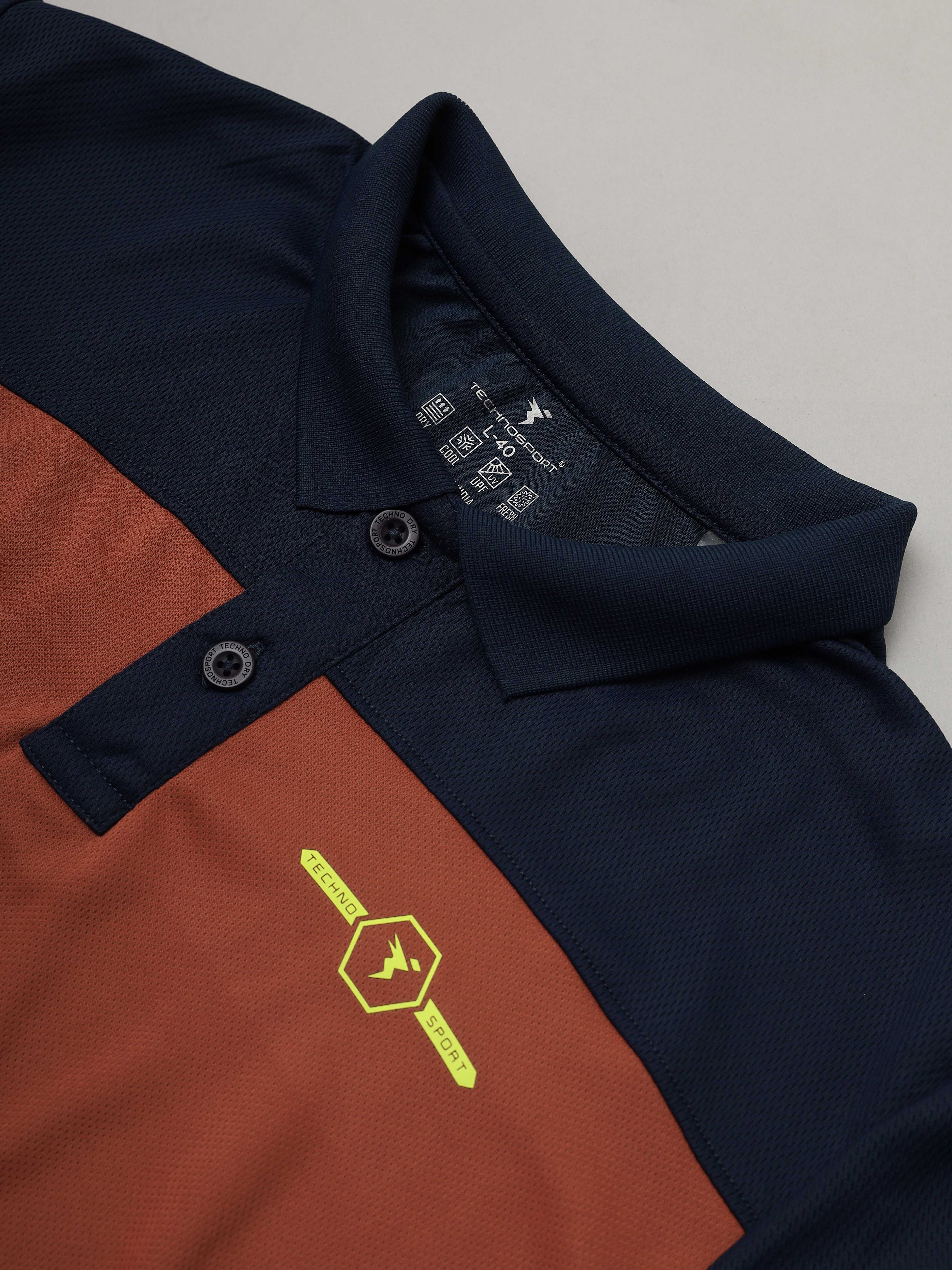 Men Colorblock Relax Fit Polo T-shirt with TECHNO COOL+ - Image 9