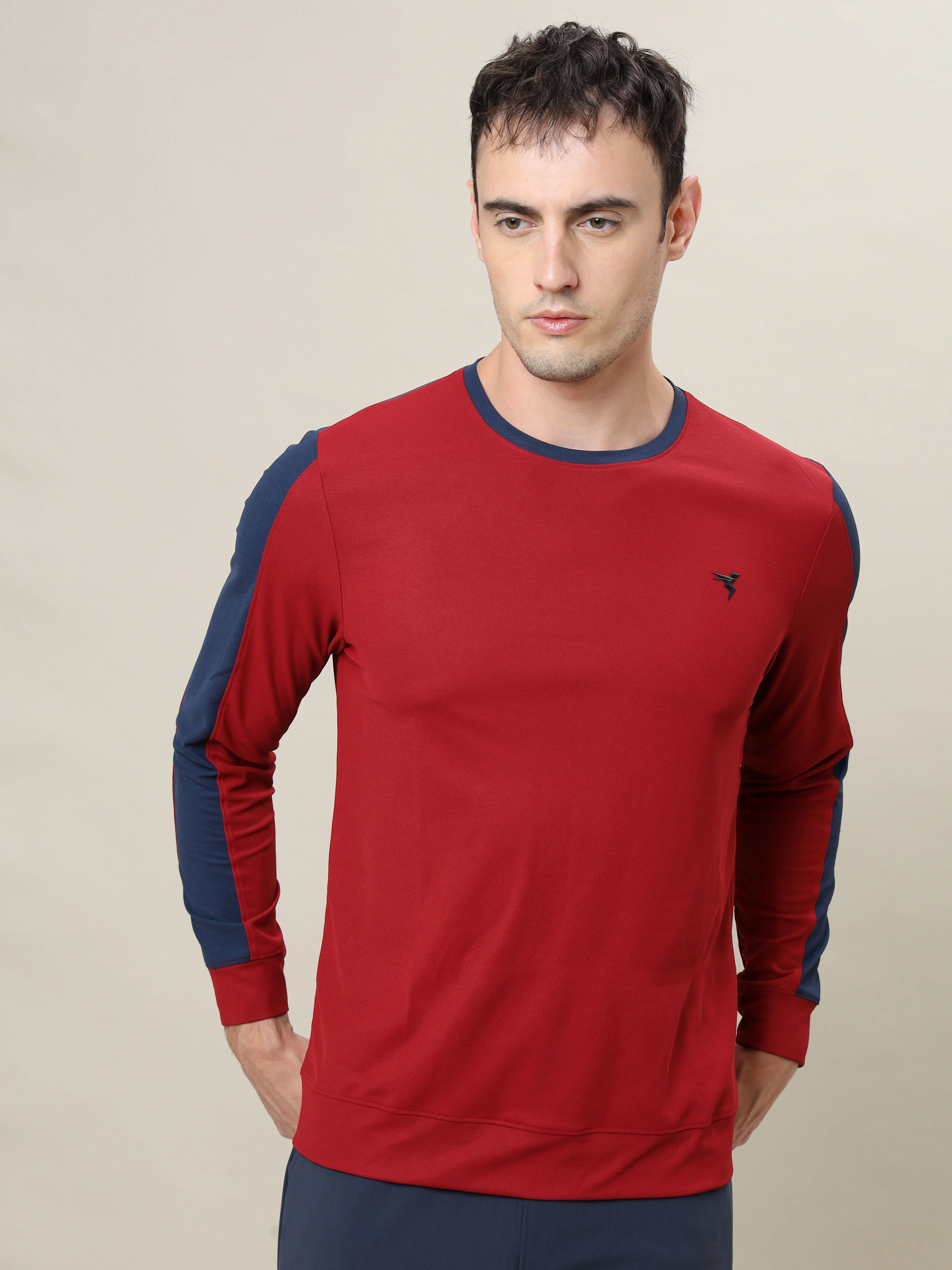 Men Colorblock Slim Fit Crew Neck T-shirt with MATPIQ (Pack of 2) - Image 2