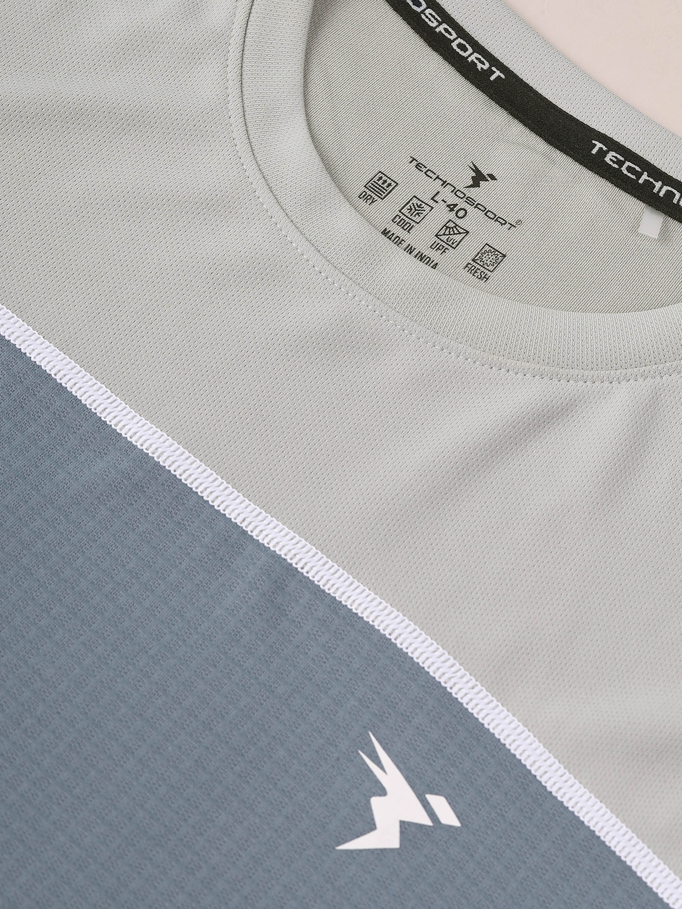 Men Colorblock Slim Fit Crew Neck T-shirt with TECHNO COOL+ - Image 7