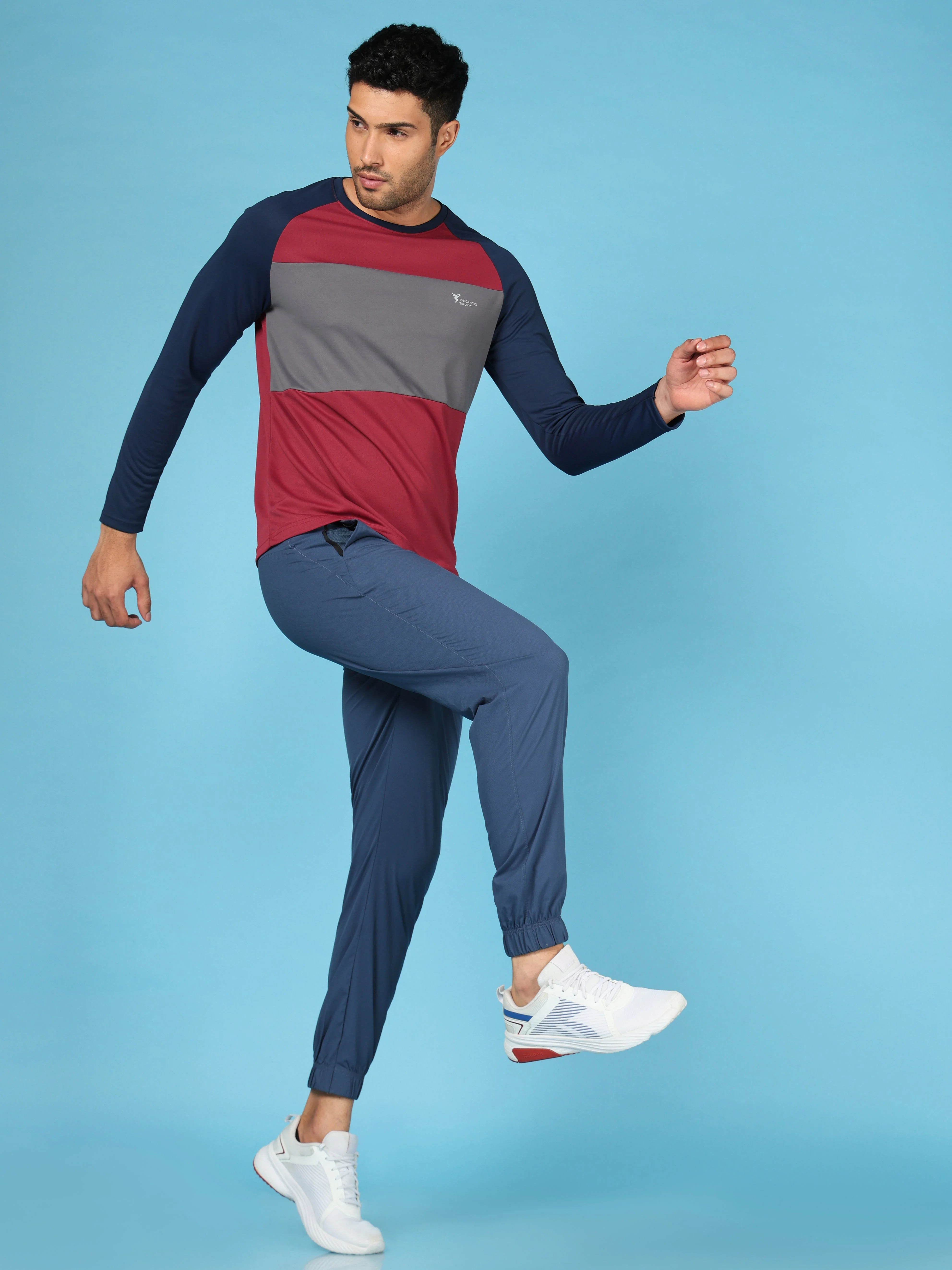 Men Colorblock Slim Fit Crew Neck T-shirt with TECHNO COOL+ - Image 5