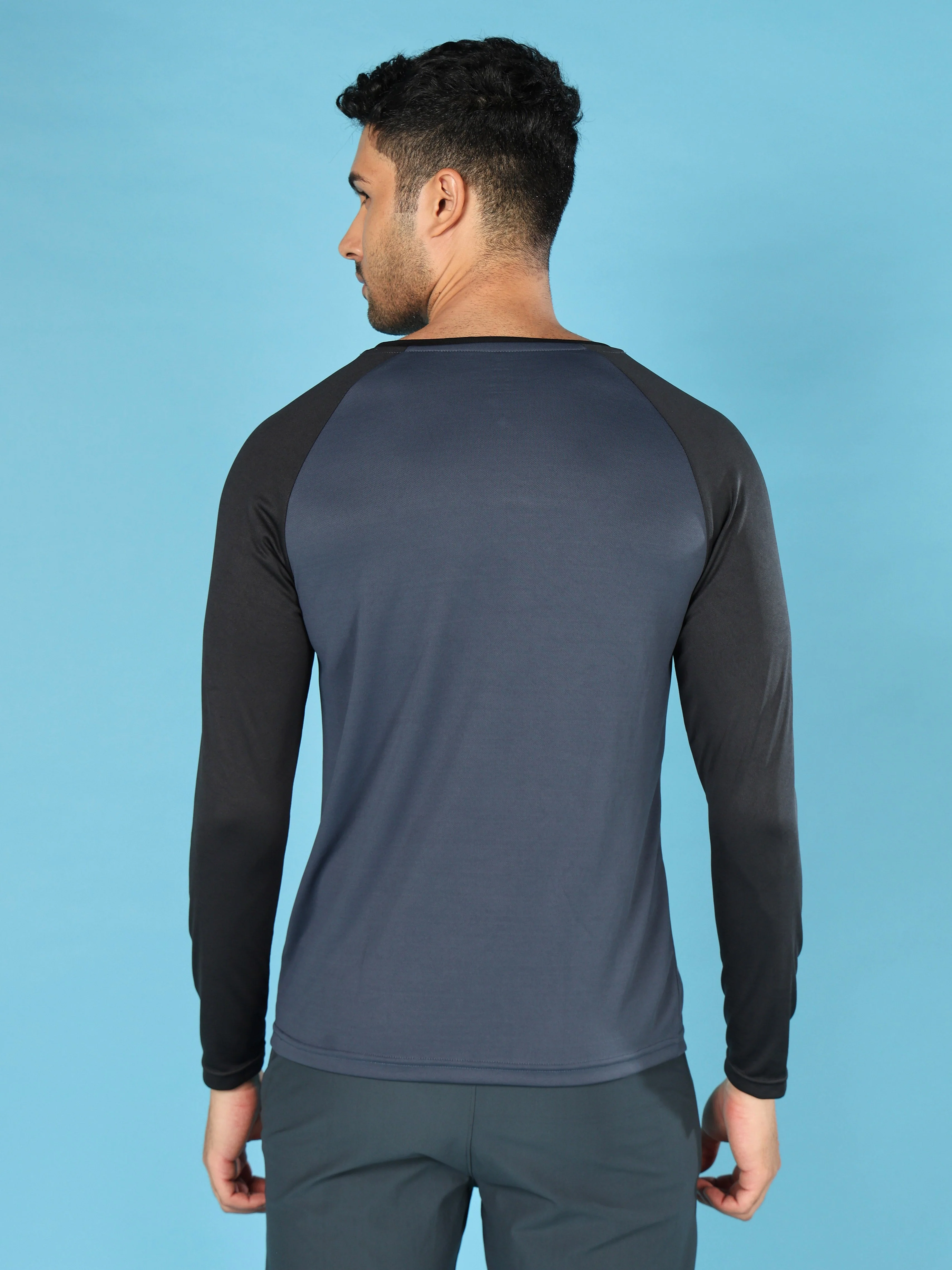 Men Colorblock Slim Fit Crew Neck T-shirt with TECHNO COOL+ - Image 3