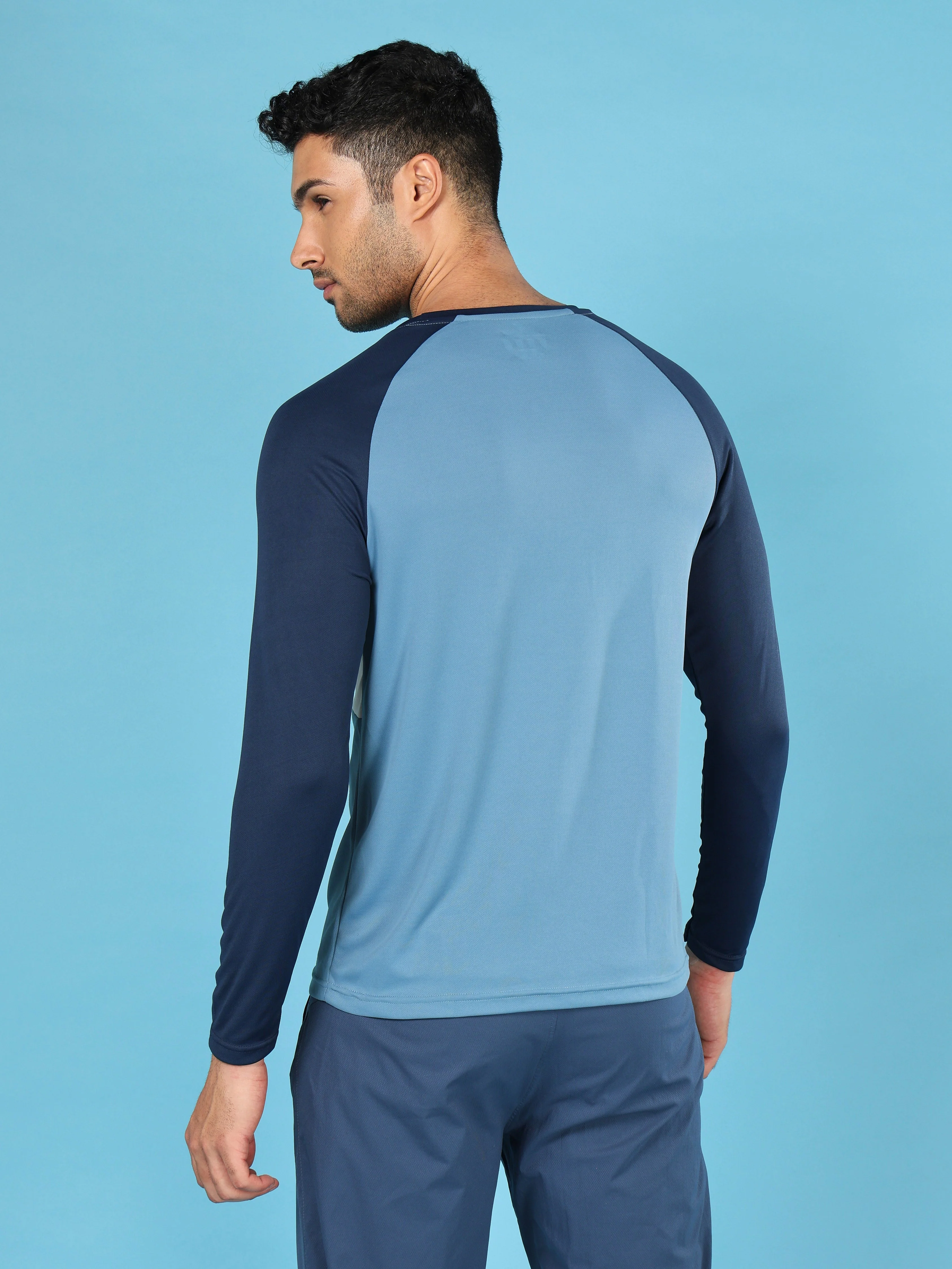 Men Colorblock Slim Fit Crew Neck T-shirt with TECHNO COOL+ - Image 3