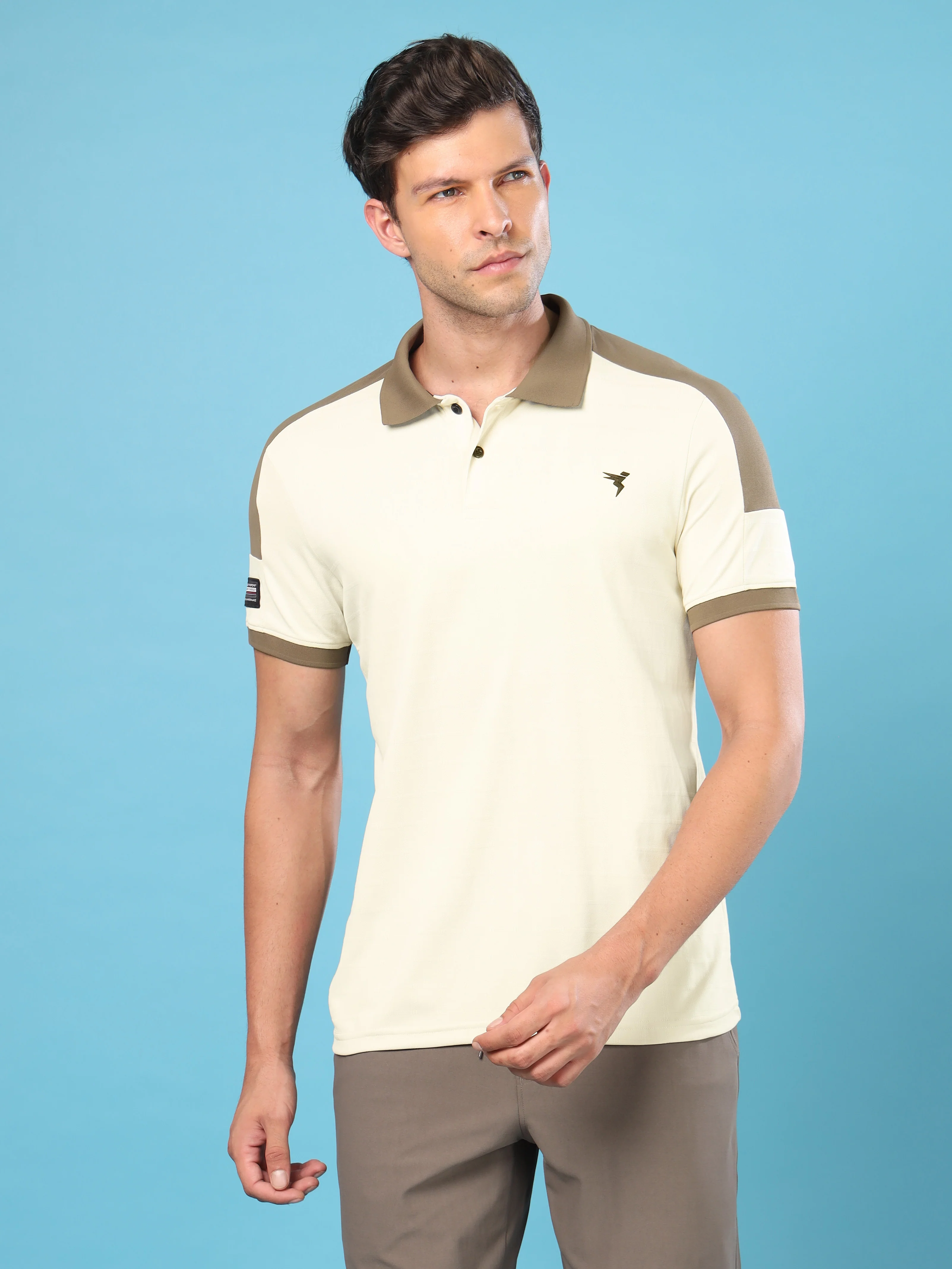 Men Colorblock Slim Fit Polo Sports T-shirt with DOUBLE COOL - Image 2